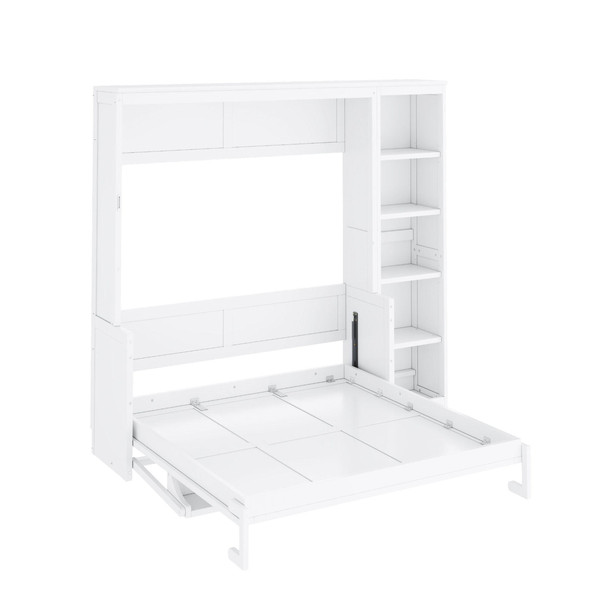 Full Size Murphy Bed & Desk And Bookshelf - White - Image 6
