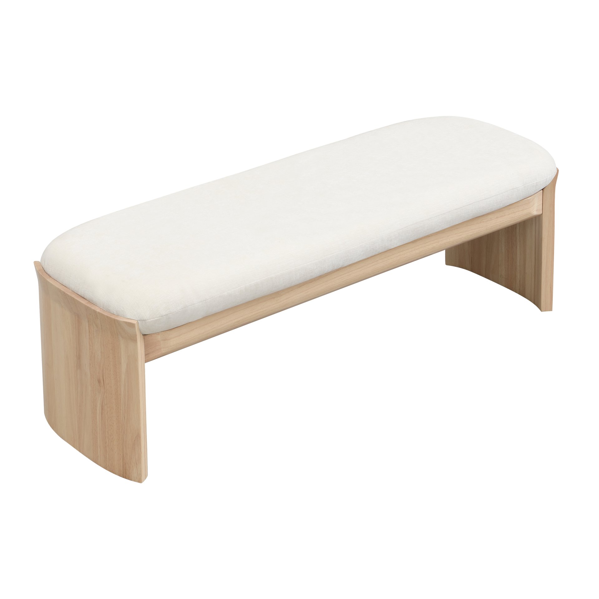 Footstool With Soft Cushion For Living Room - Beige / Natural - Image 5
