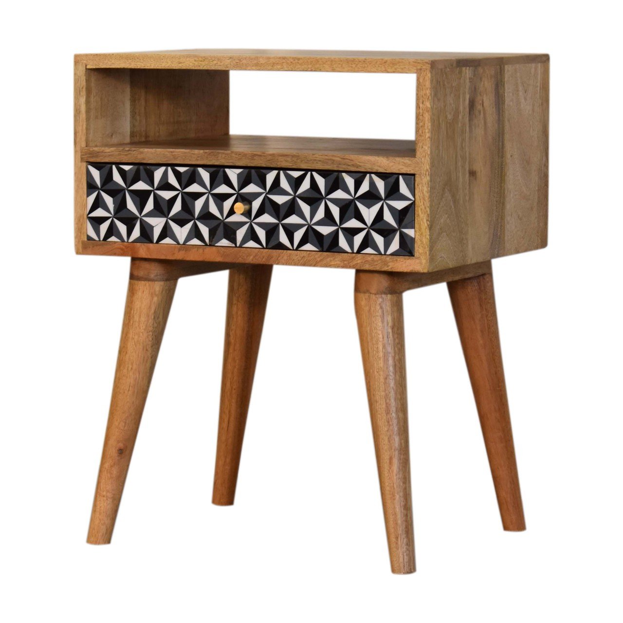 Mosaic Nightstand, 1 Drawer - Oak - Image 3