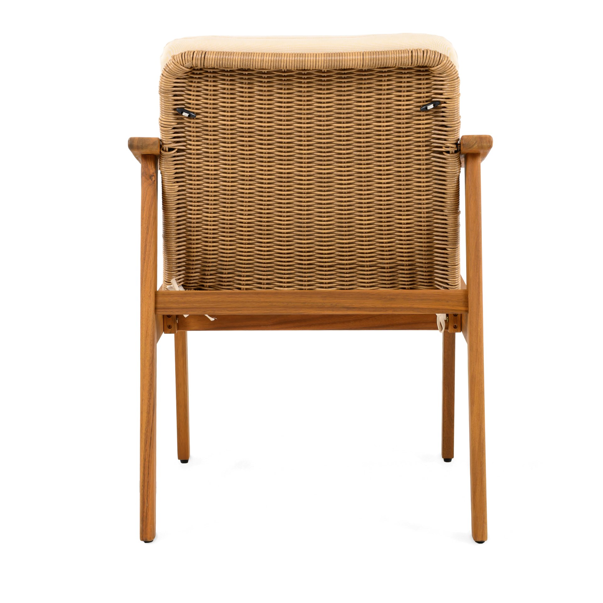 Outdoor Dining Chairs (Set of 2) - Teak / Beige - Image 12