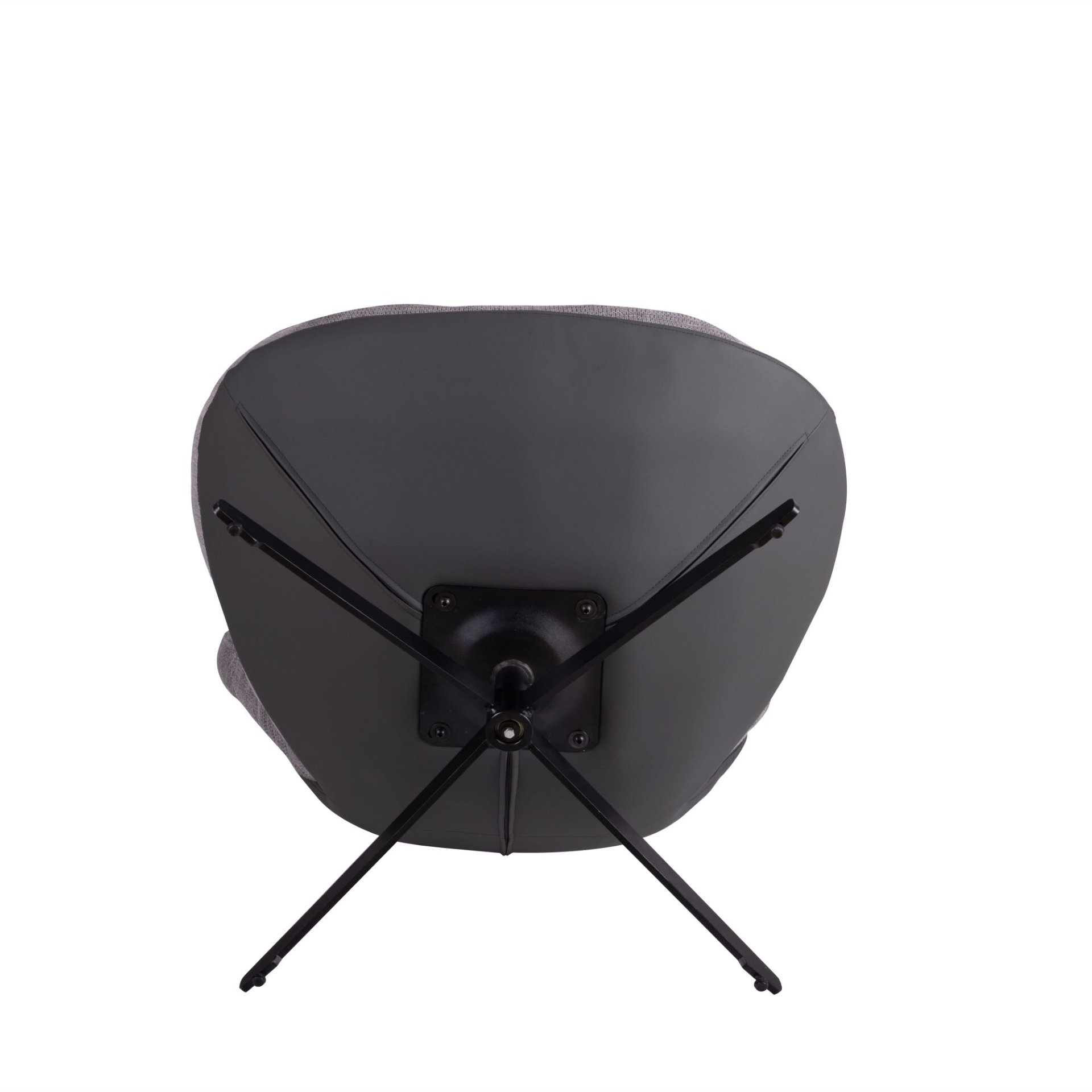 360° Swivel Office Chair, Modern Chenille Chair With And Metal Base Frame, No Wheels, Accent Chair - Gray - Image 14