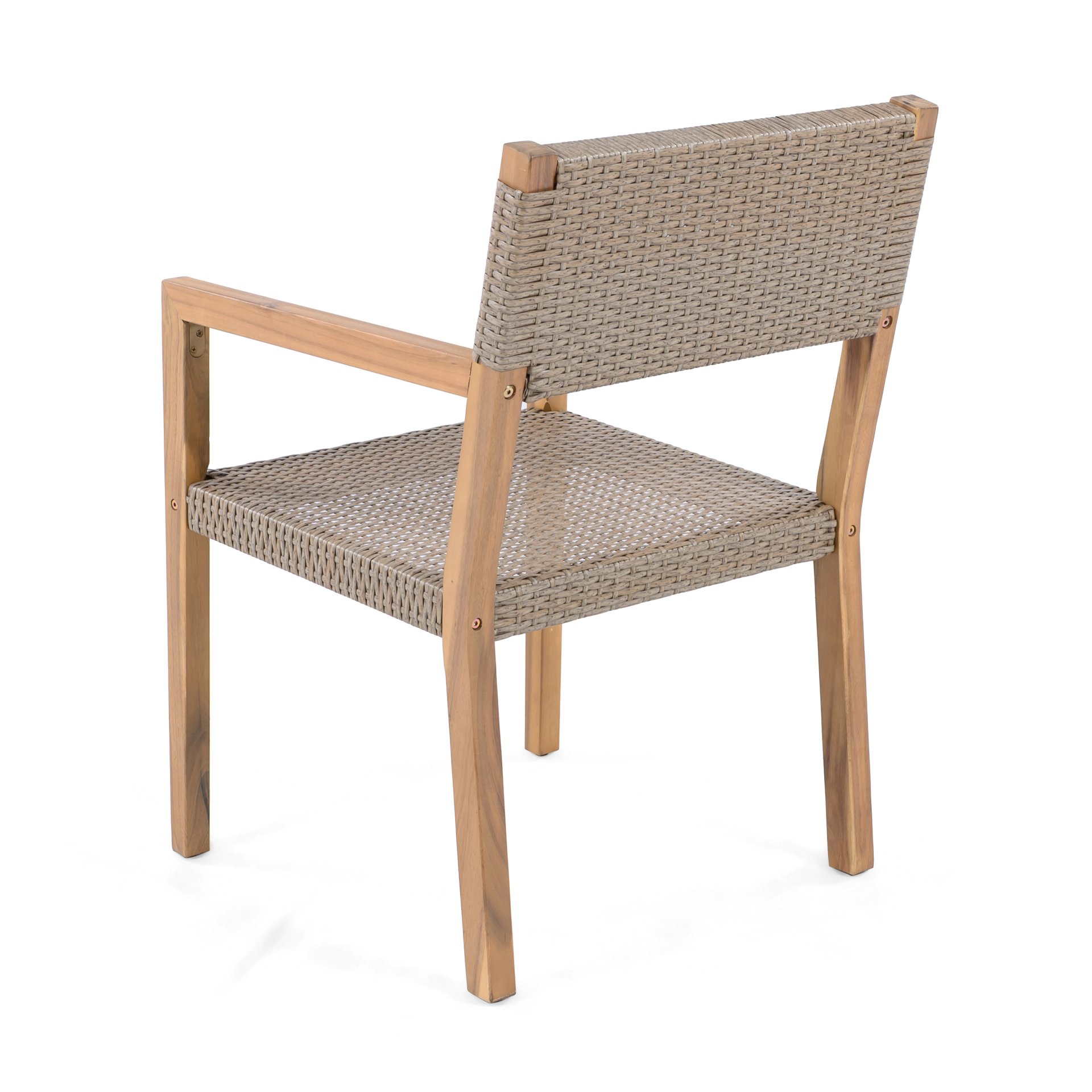 Outdoor Dining Chairs For Patios, Gardens (Set of 2) - Light Brown Multi / Light Teak - Image 9