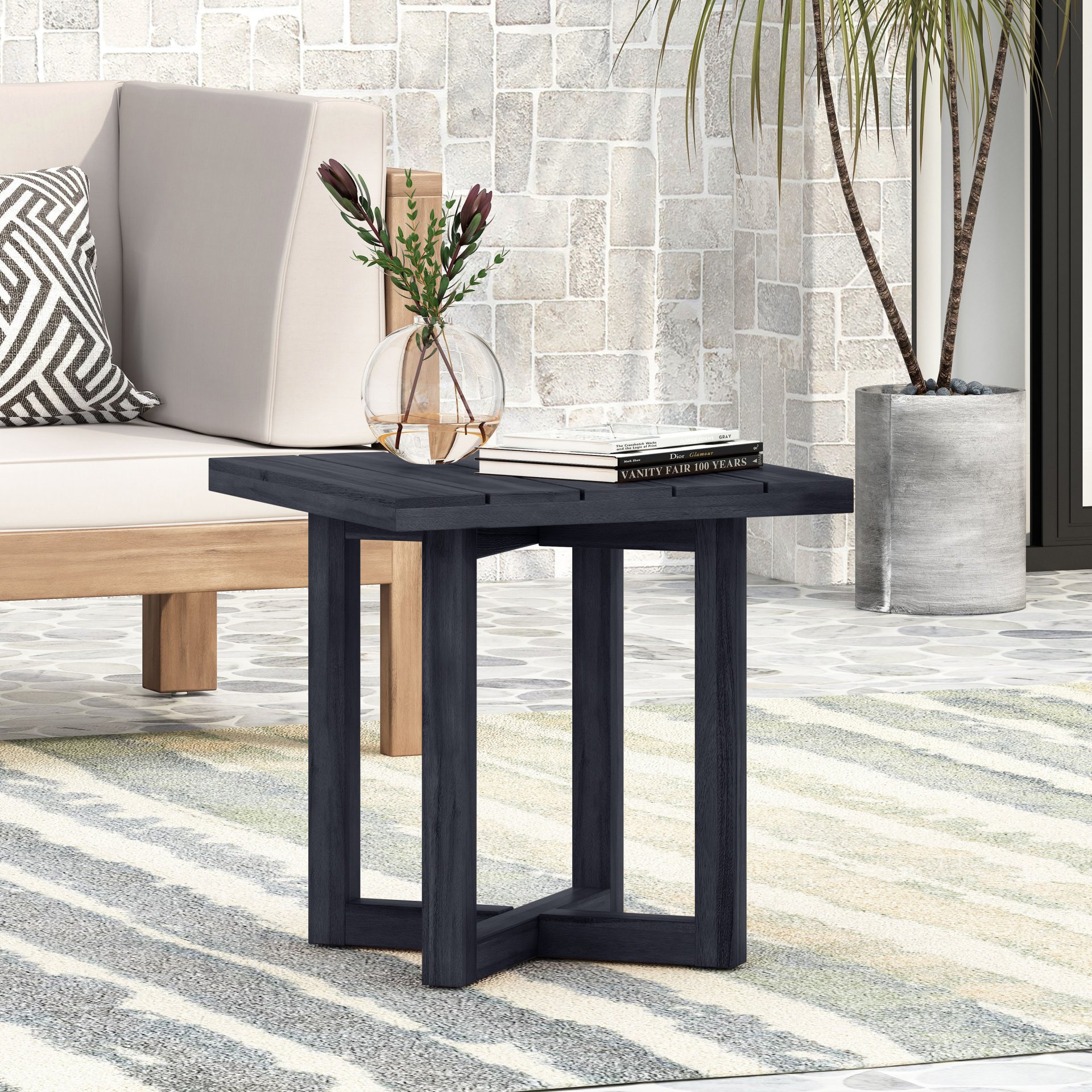 Ella - Square Side Table - Acacia Wood - Image 3