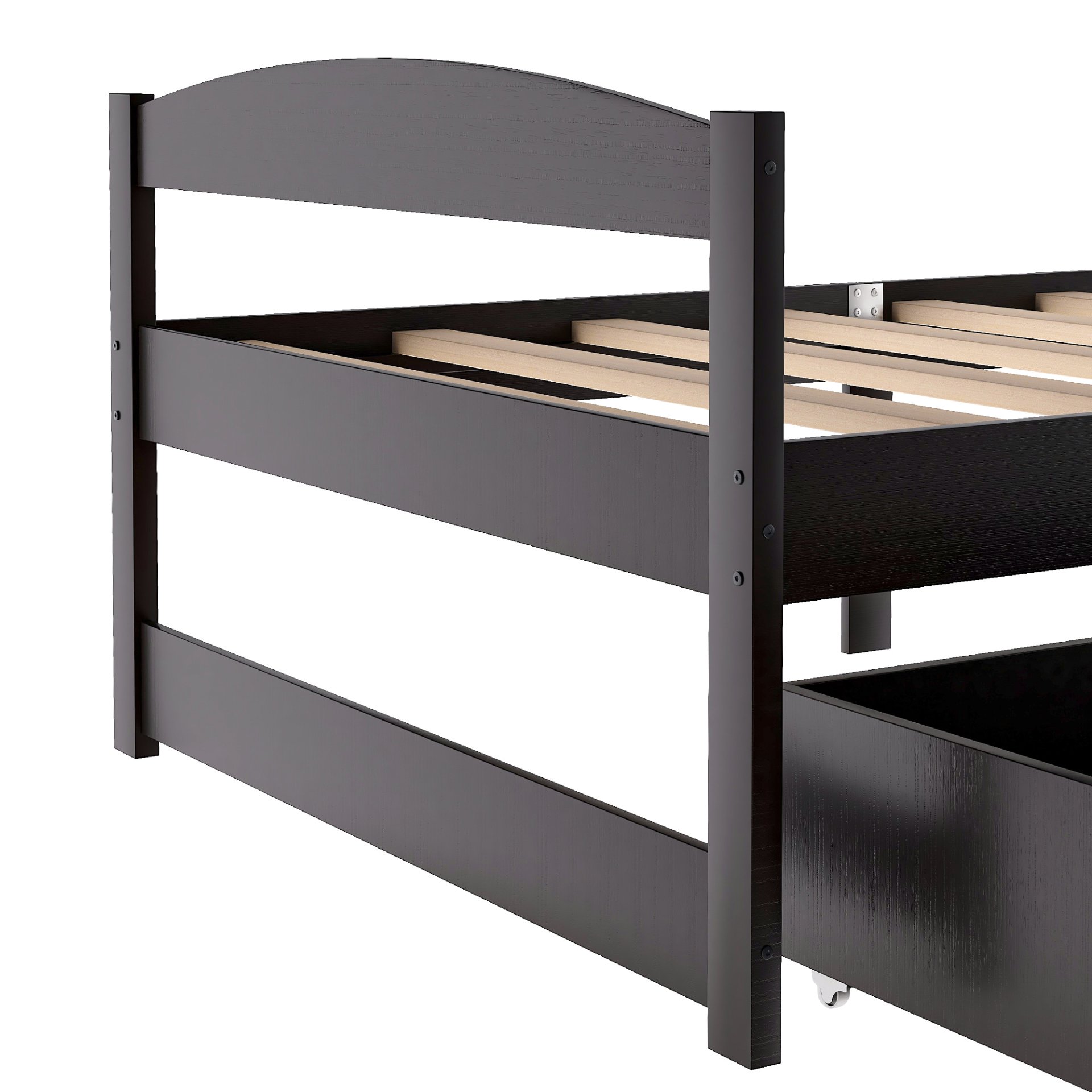 Twin Size Platform Bed With 2 Drawers - Espresso - Image 17