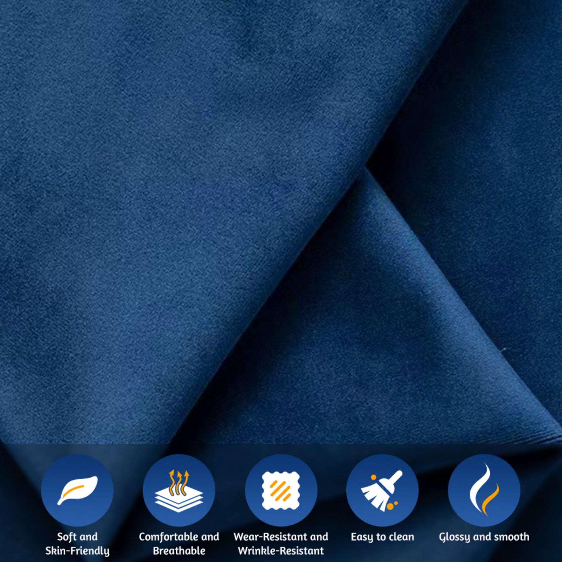 3 In 1 Pull Out Sofa Bed, Convertible Sleeper Sofa Bed, 3 Seater Sofa With Movable Ottoman - Blue - Image 14