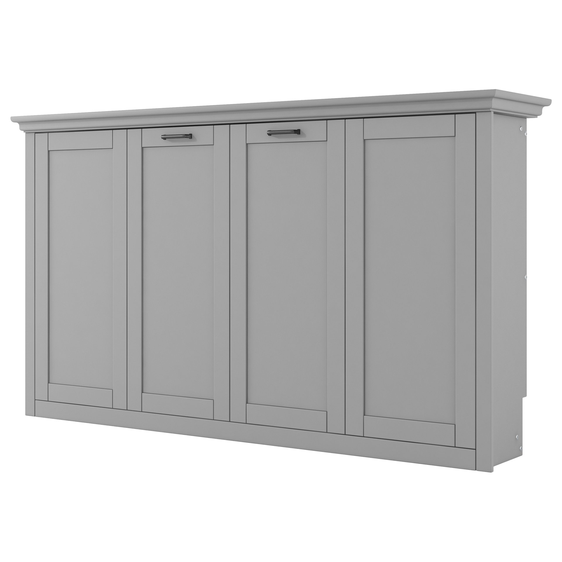 Twin Size Murphy Bed With Cabinet Storage - Gray - Image 10