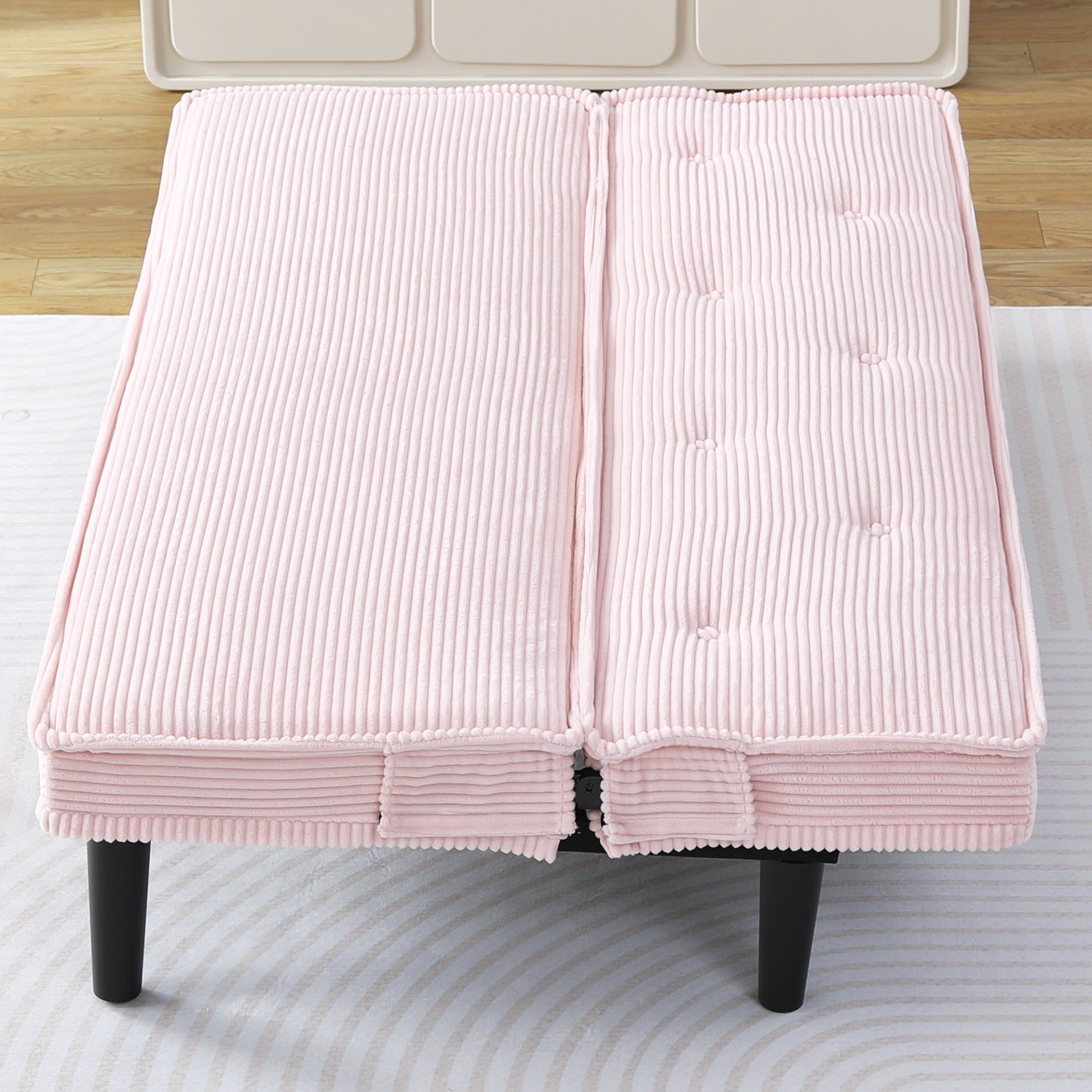 Modern Sofa Bed - Black / Beige / Pink - Image 9