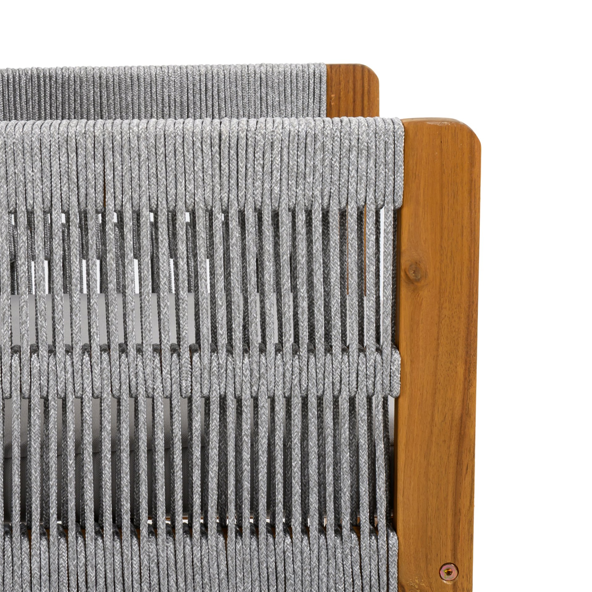 Outdoor Dining Chairs With Rope Handles (Set of 2) - Gray / Teak - Image 15