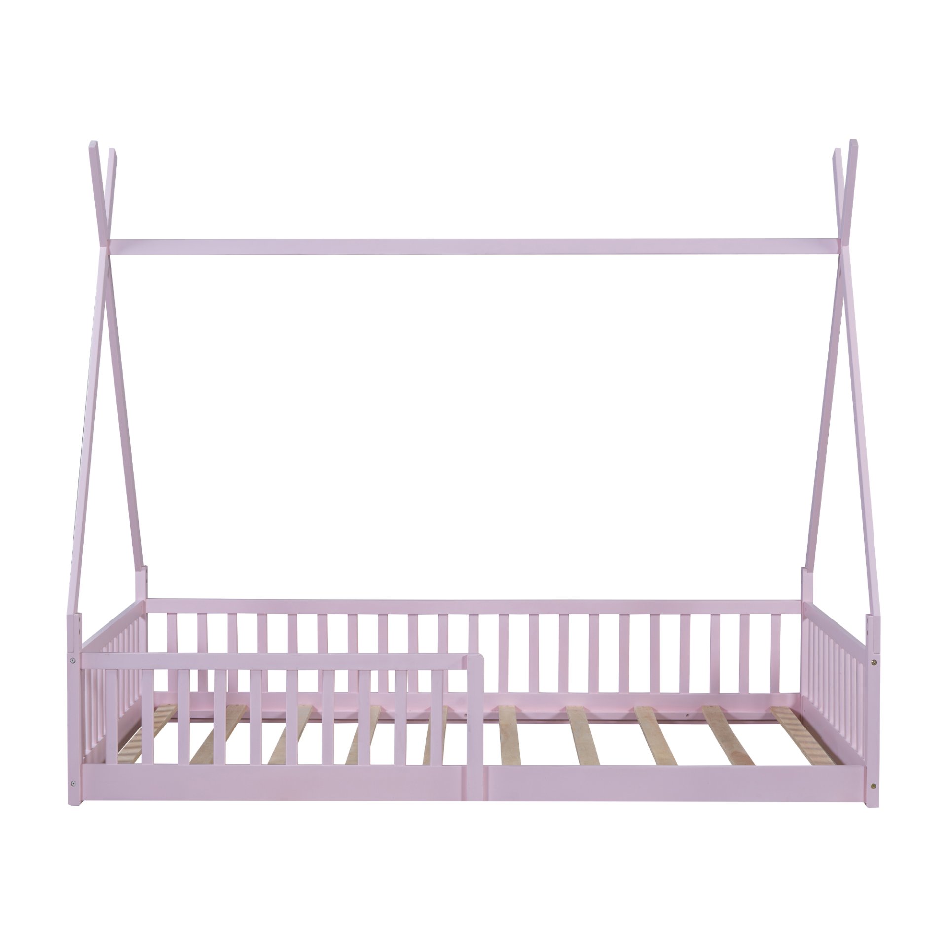 Twin Size House Bed With Fence - Pink - Image 7
