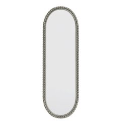 Oval Retro Mirror, Wall Hanging Mirror For Living Room - Silver
