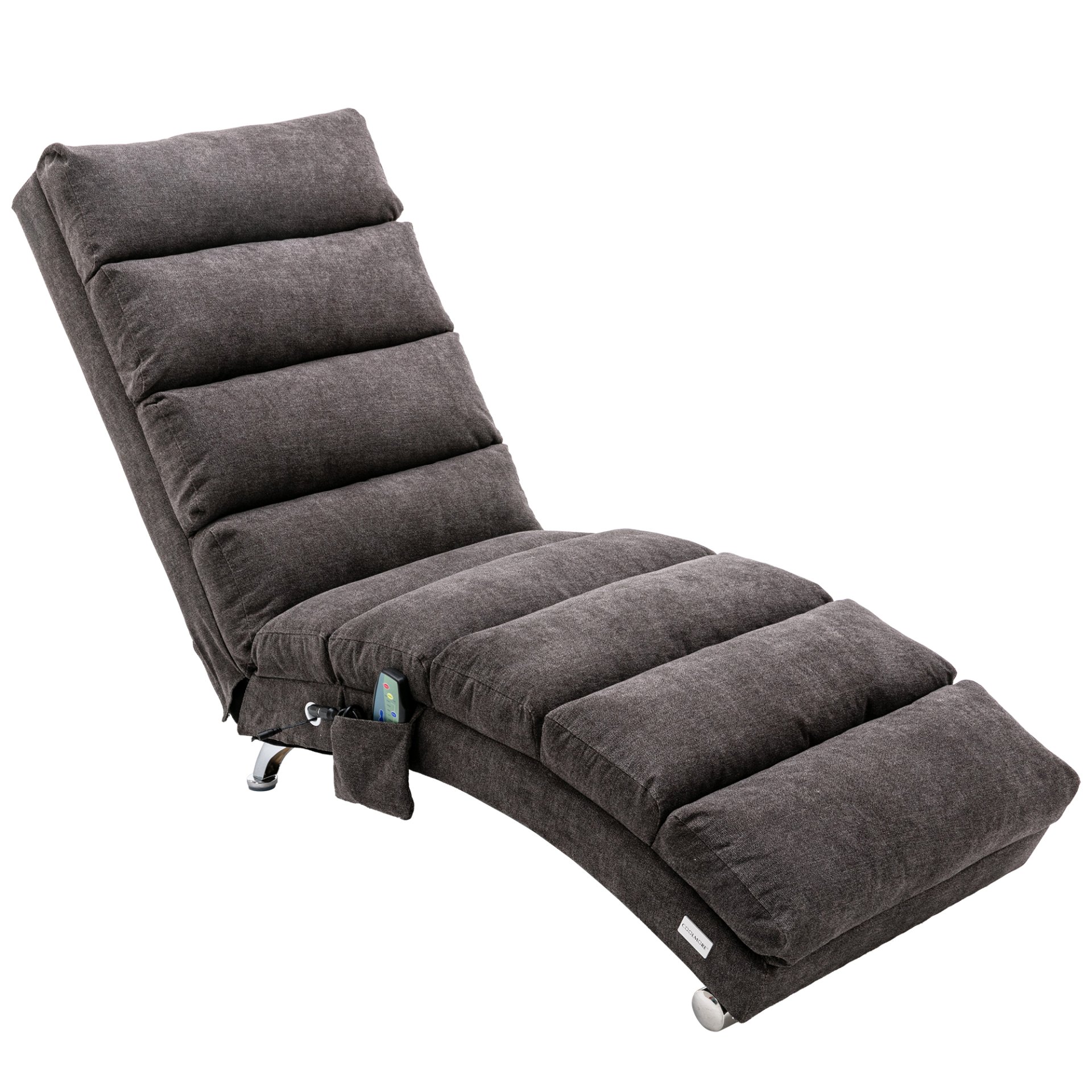 Ergonomic Linen Massage Chaise Lounge With Remote Control, Electric Massage Lounger With 5 Modes - Dark Gray - Image 18