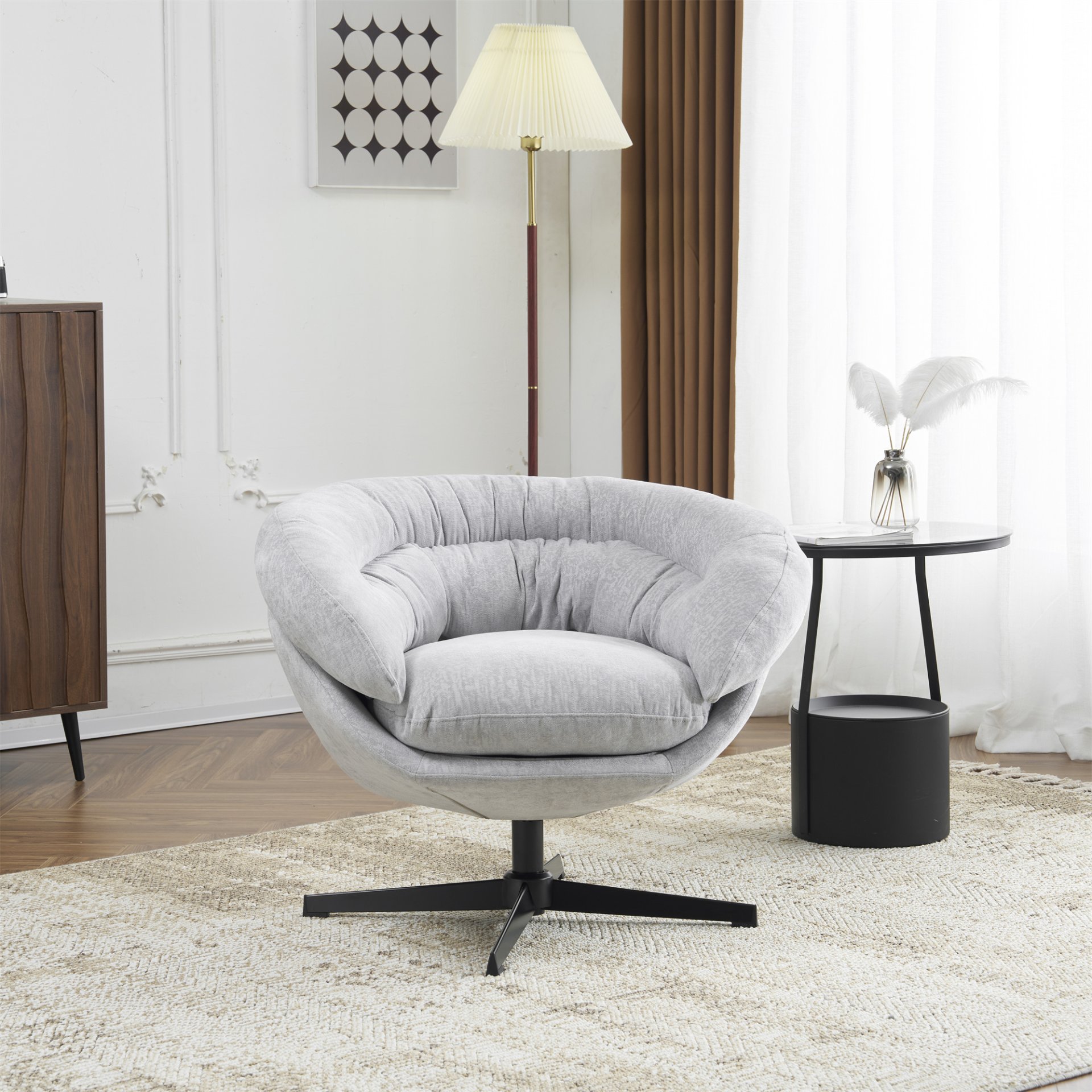Modern Office Chair With Swivel - Gray - Image 11