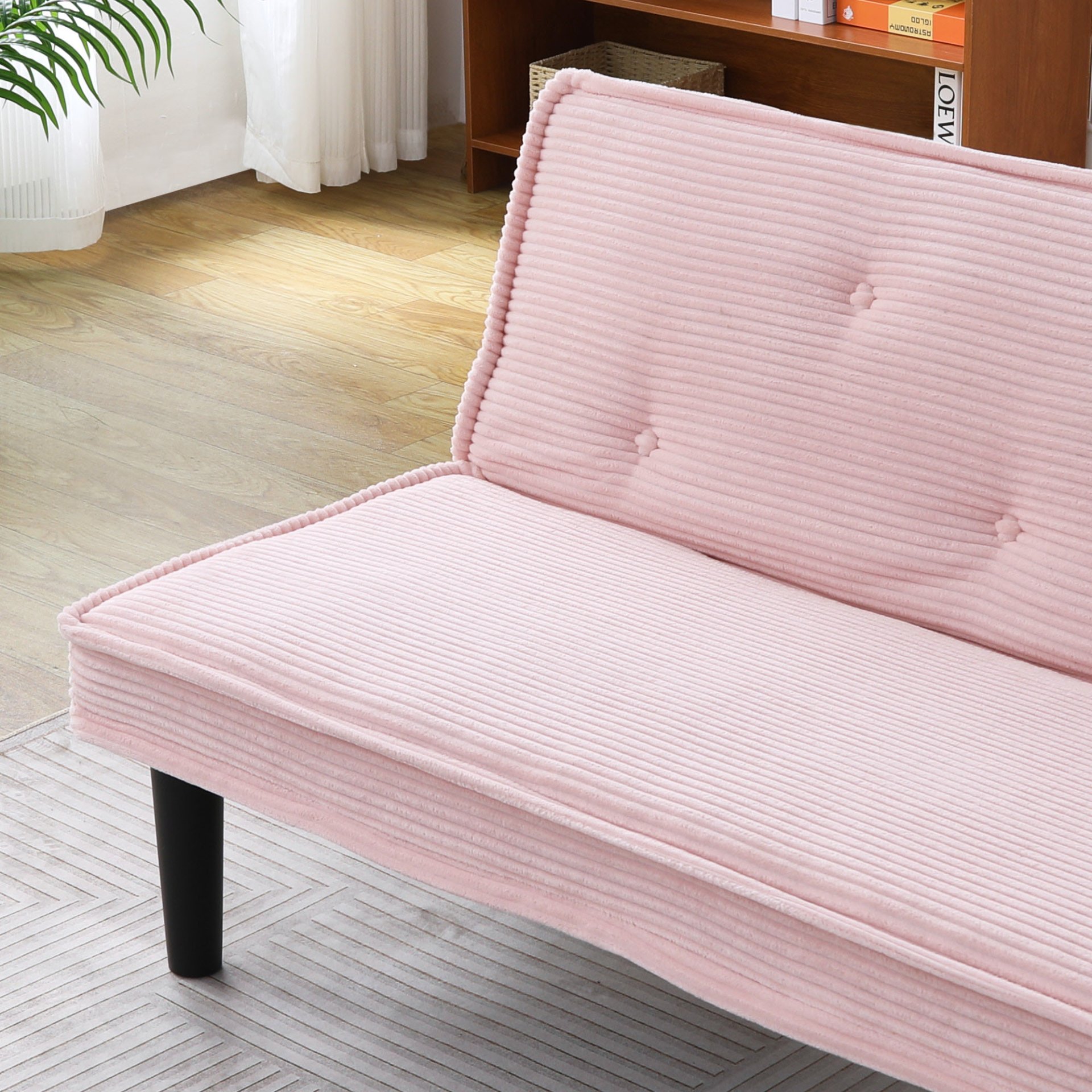 Modern Sofa Bed - Black / Beige / Pink - Image 4