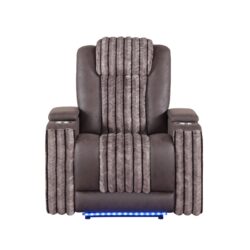 Duran - Power Recliner With LED Lighting - Brown