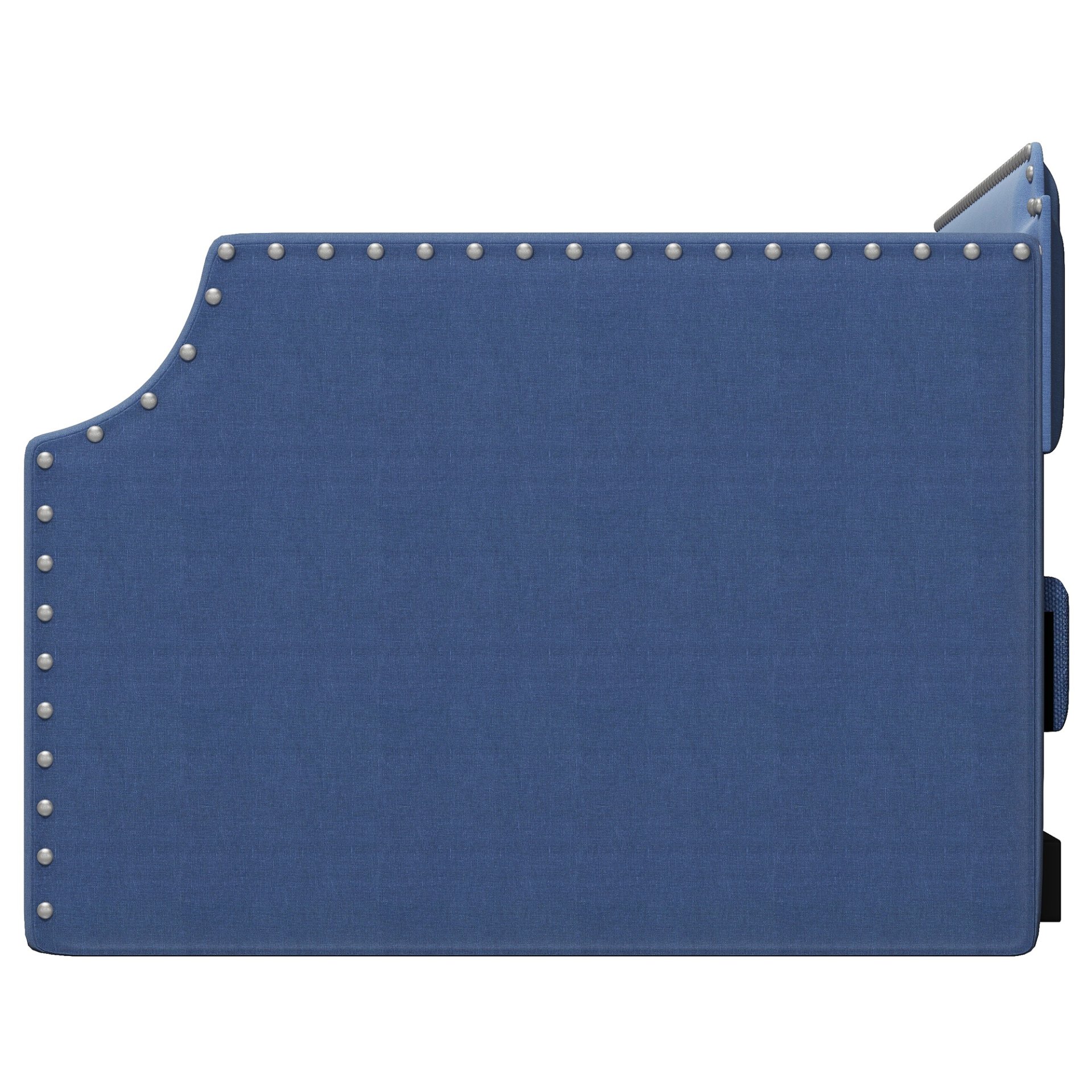 Upholstered Daybed With Trundle, Twin, Slat Support - Blue - Image 13