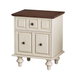Nightstand With 2 Drawers And Roman Column Legs - Antique White