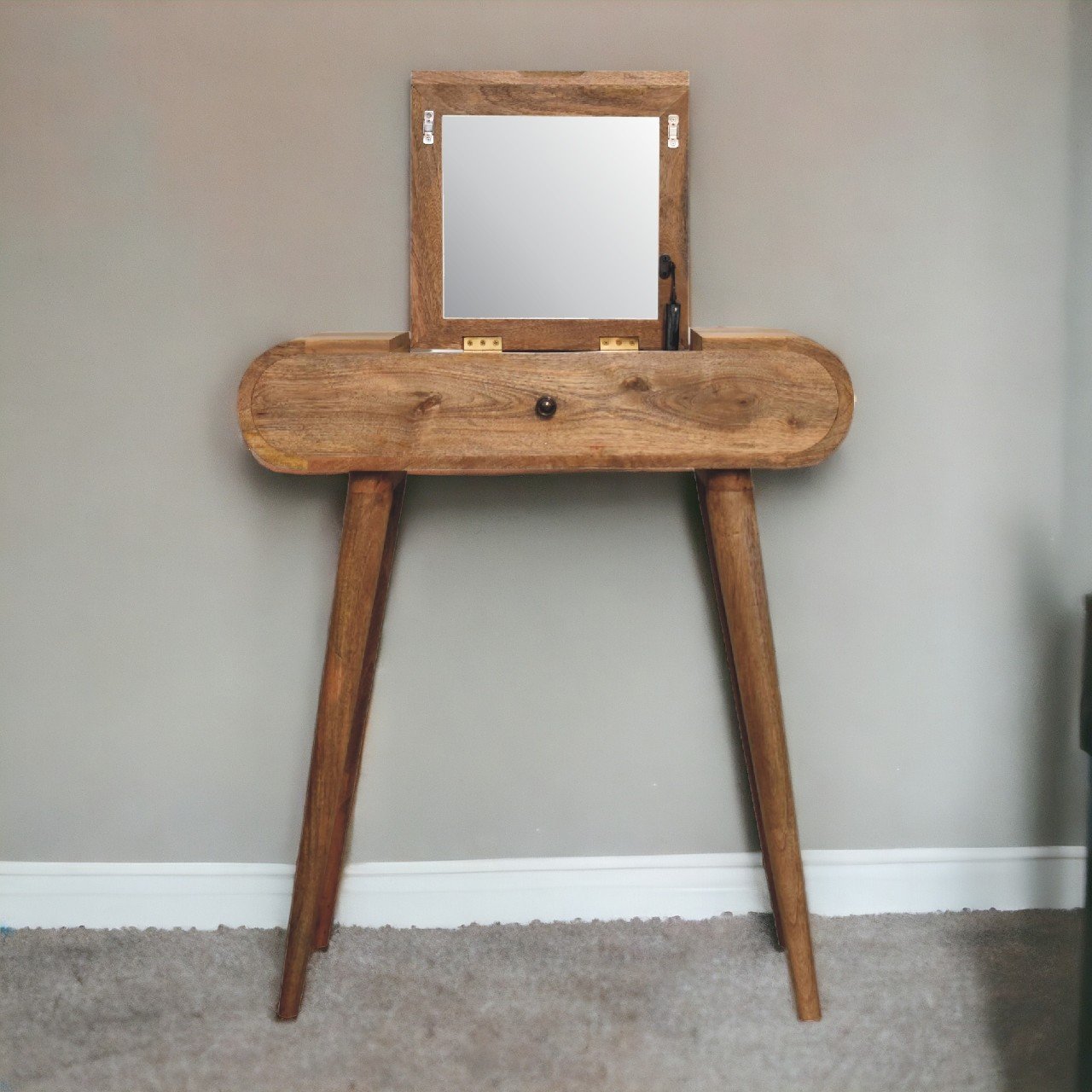 Mini Round Dressing Table - Oak - Image 10