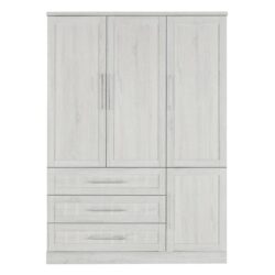4 Door Wardrobe Armoire With 3 Drawers - White