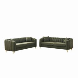 Luxury Oversized Sofa, 3 + 3 Seater, Tufted Couch For Living Room - Green