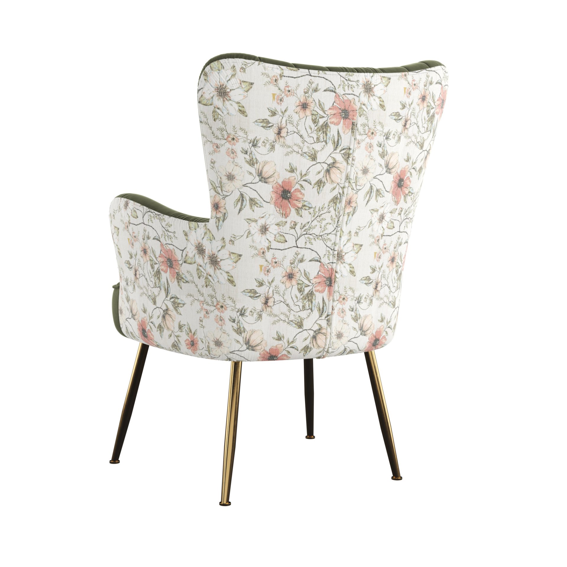 Accent Chair With Unique Print Fabric - Green - Image 5