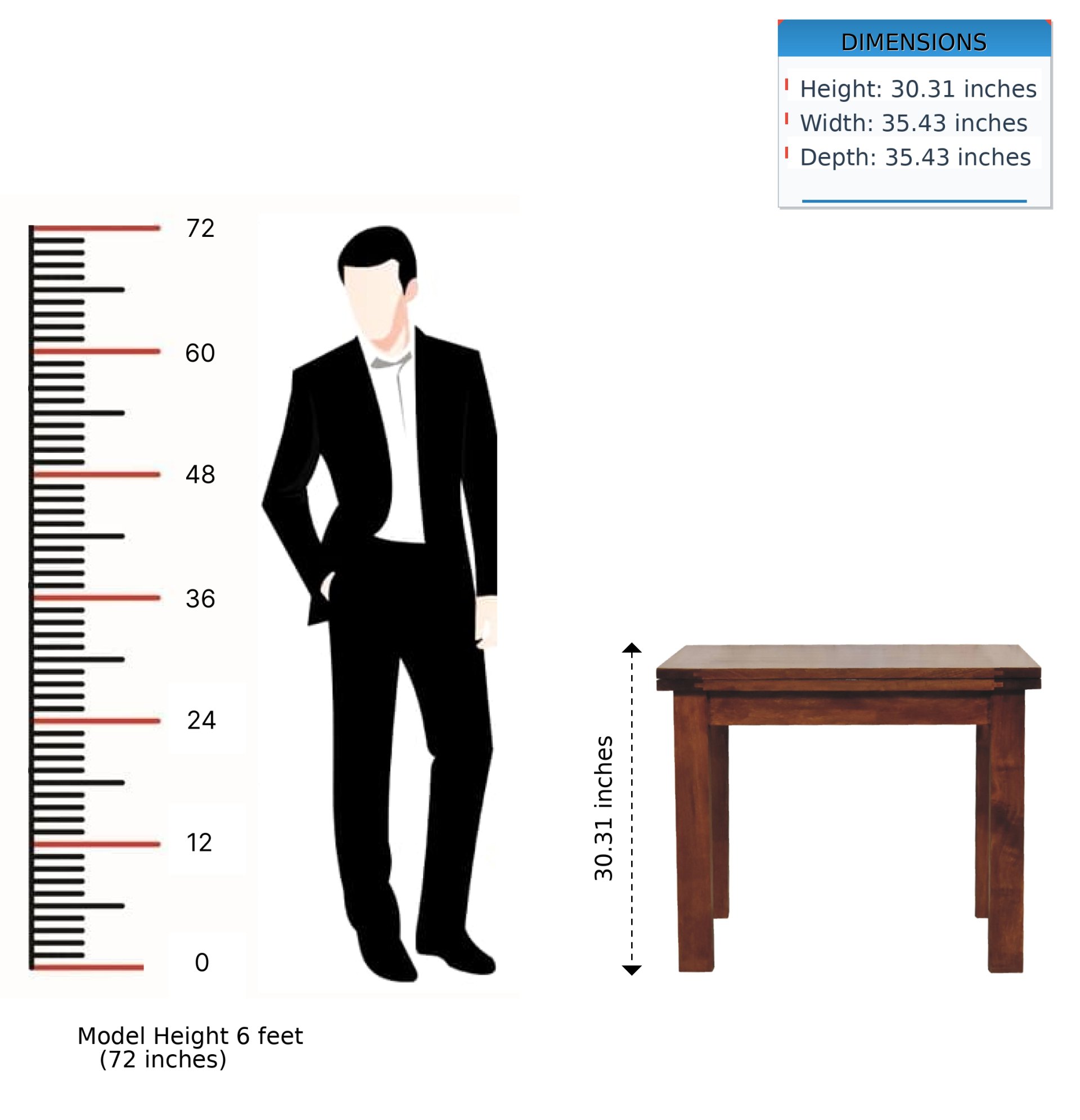 Butterfly Dining Table - Chestnut - Image 12