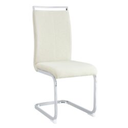 Dining Chairs Ergonomic Backrest, Deep Seat For Dining Room (Set of 2) - White / Silver