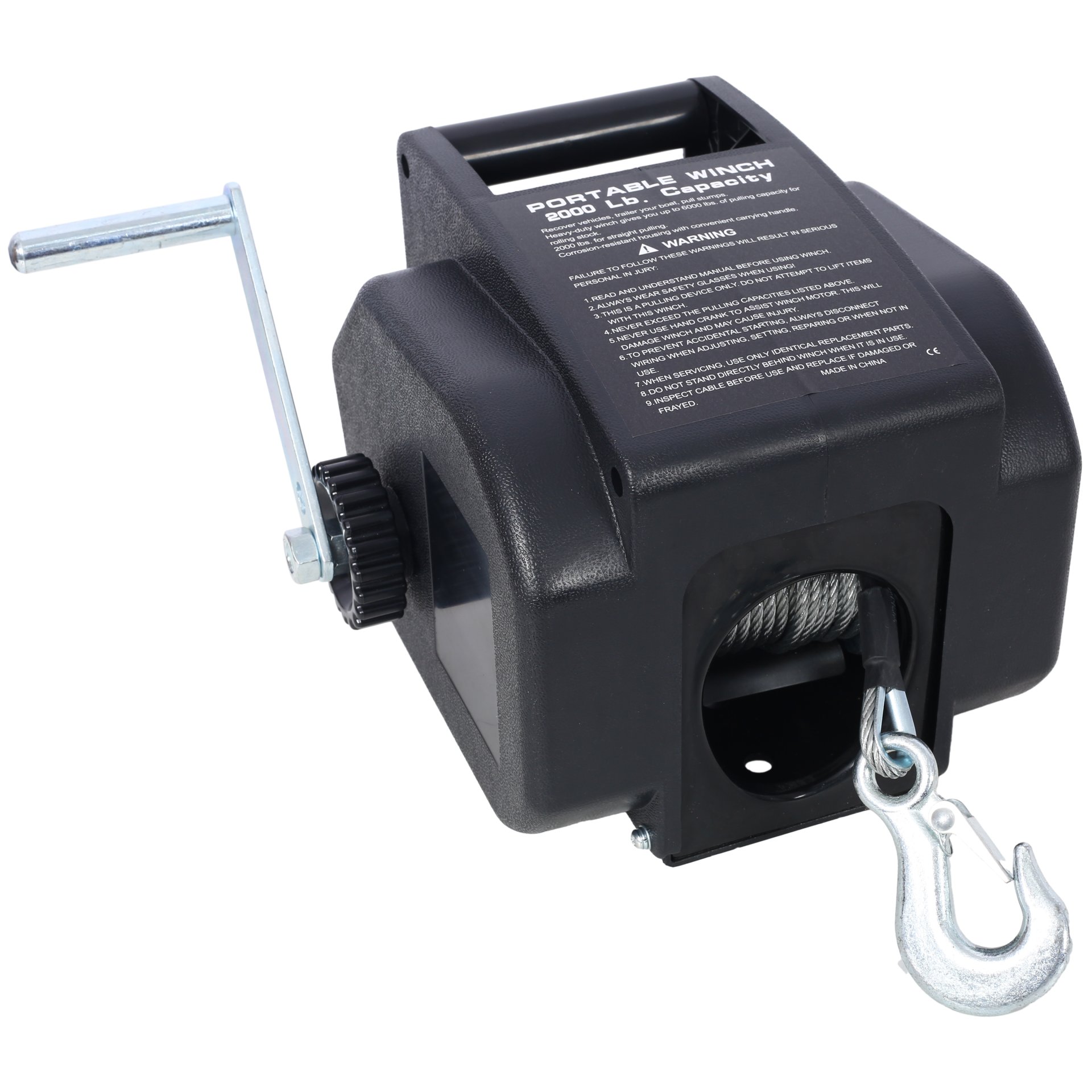 Reversible Electric Trailer Winch For Boats Up To 5000 Lbs With Galvanized Wire Rope And Casing - Black - Image 2