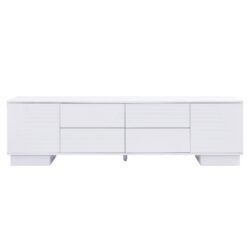 TV Stand For TVs Up To 75 Inches, Entertainment Center With Storage Cabinets, 4 Drawers For Living Room - White
