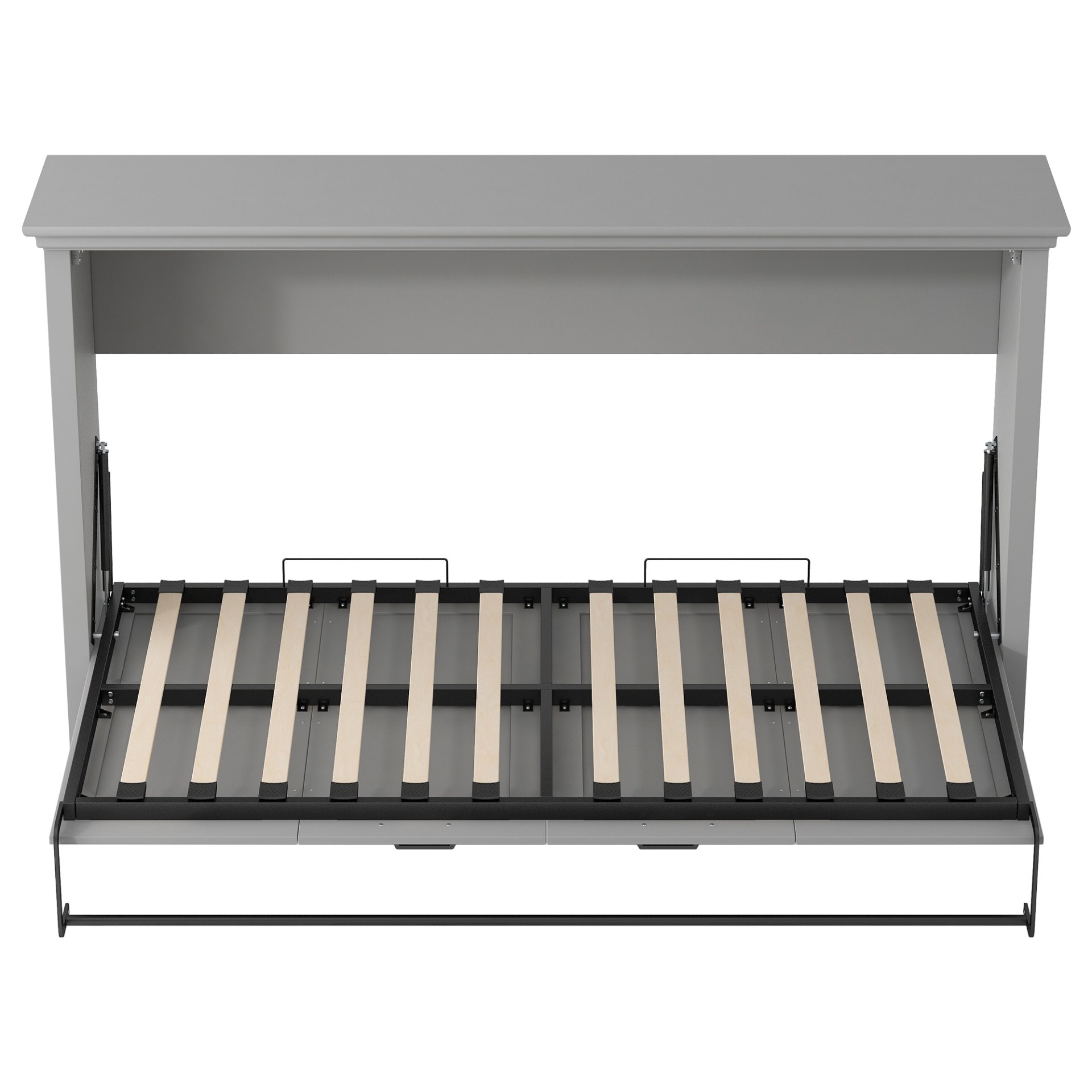 Twin Size Murphy Bed With Cabinet Storage - Gray - Image 9