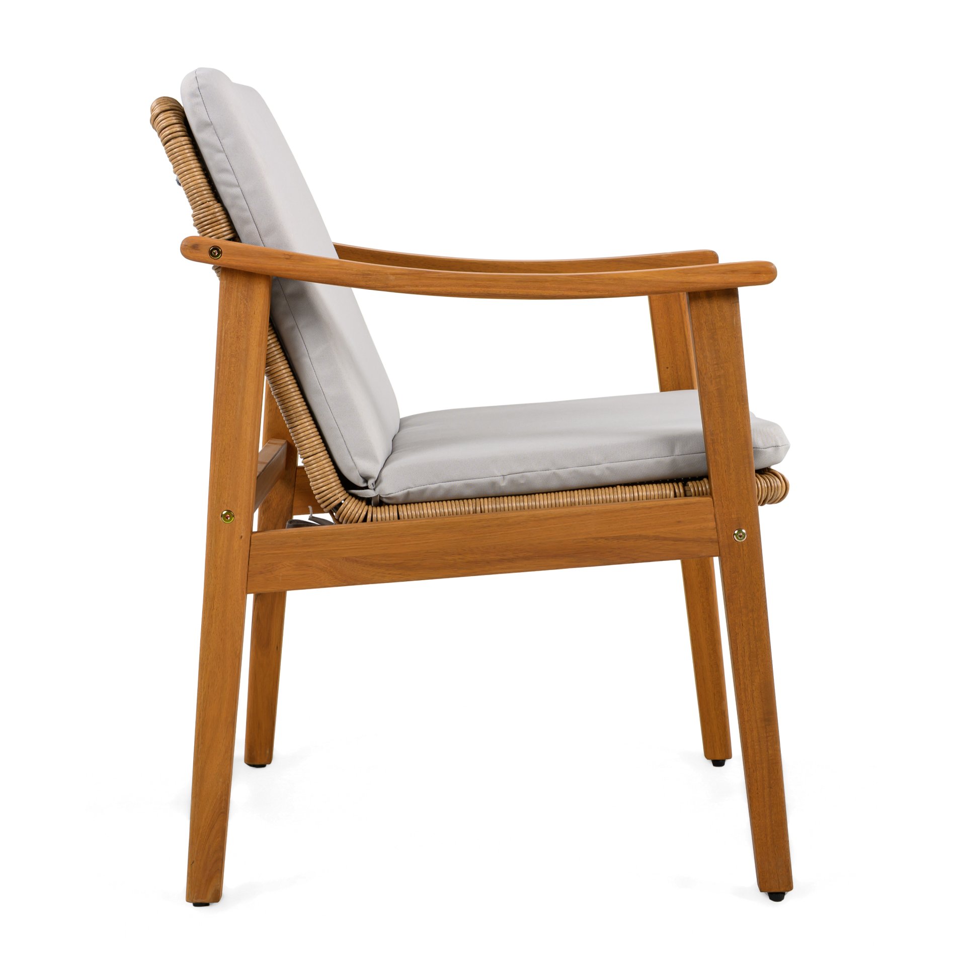 Outdoor Dining Chairs (Set of 2) - Gray / Teak - Image 9