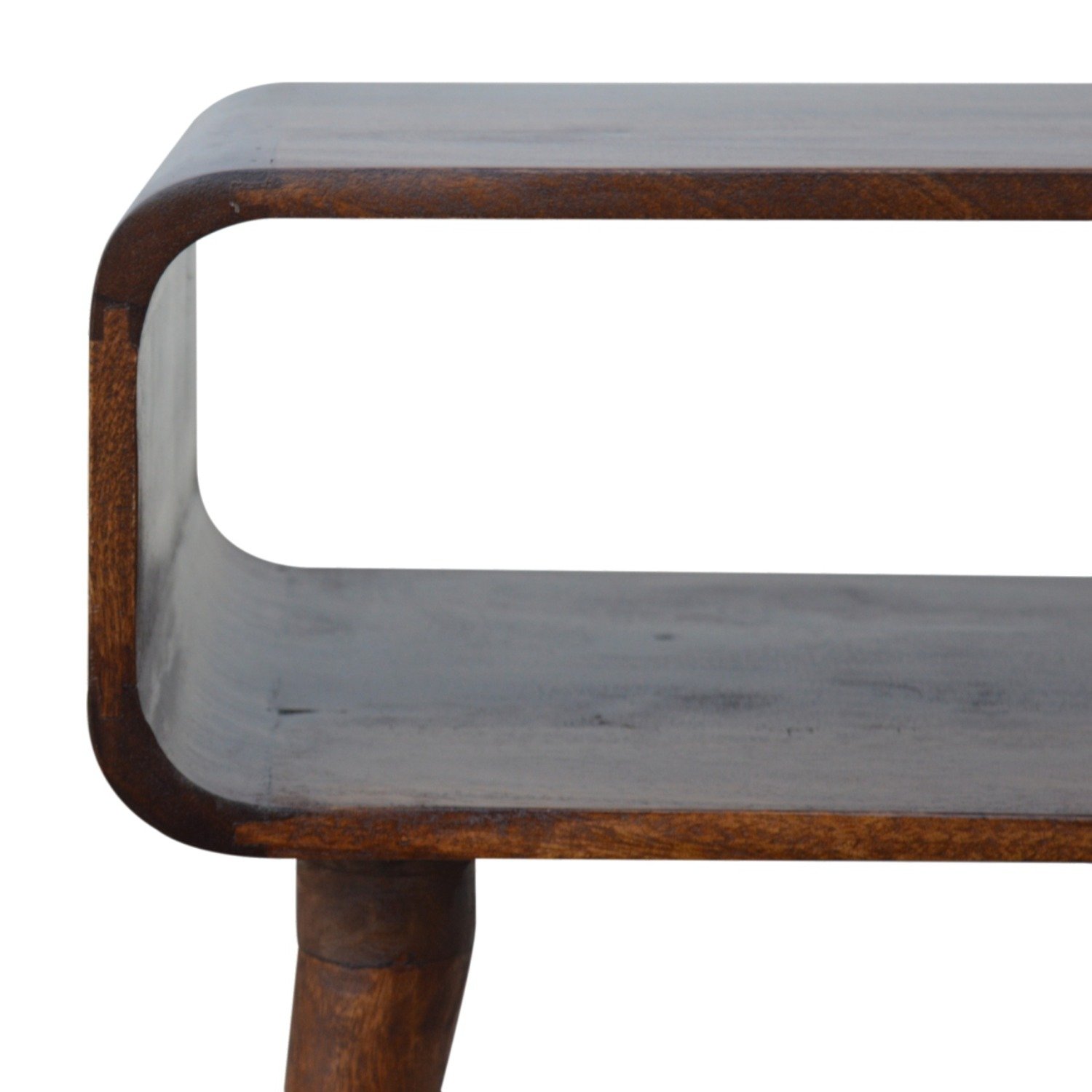 Curved Open Nightstand - Antique Brown / Chestnut - Image 14