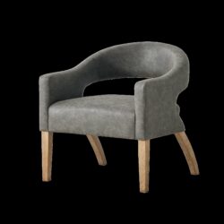 Upholstered Open Back Armchair For Living Room - Gray