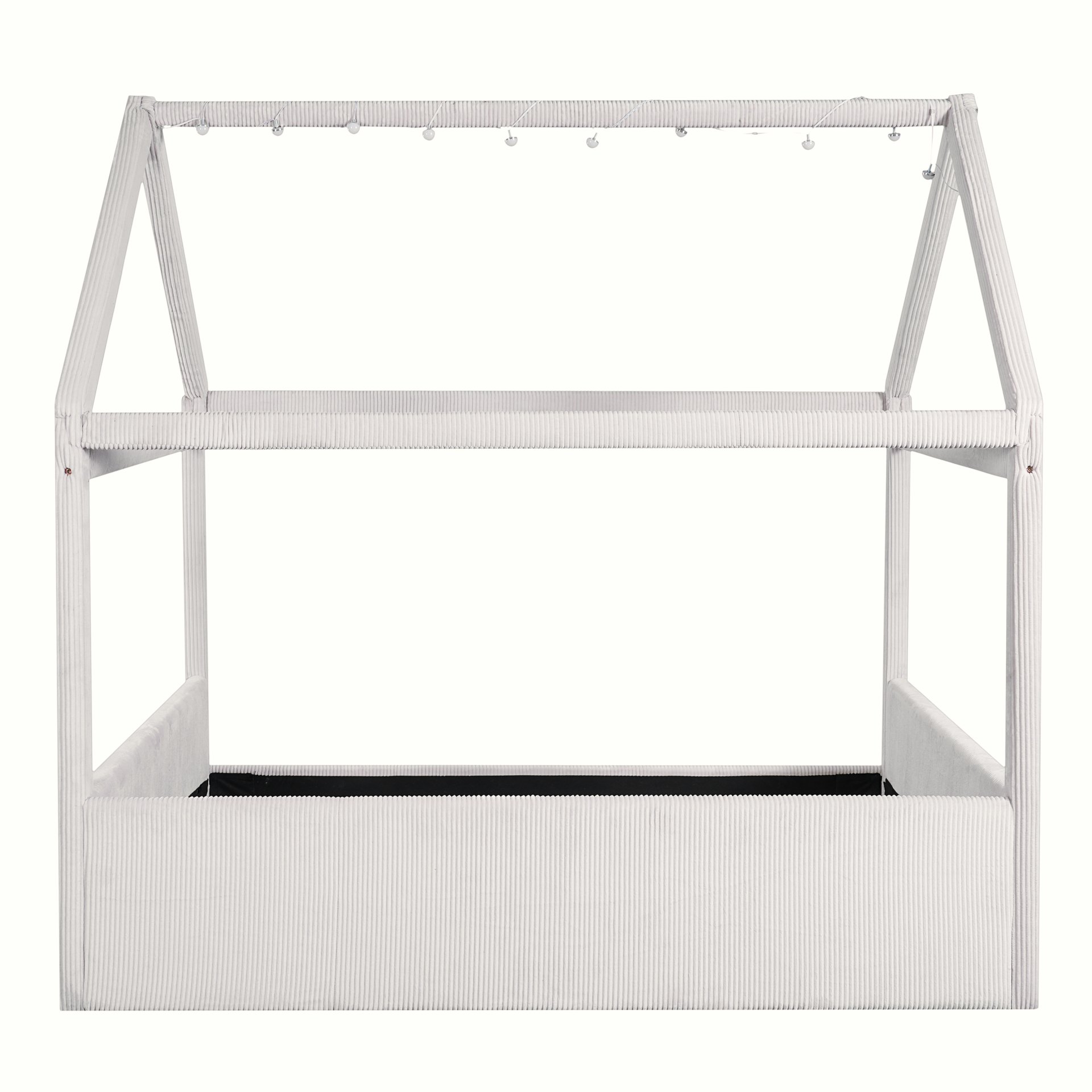 Full Size Upholstered House Style Daybed With LED Light Strips - Beige - Image 12