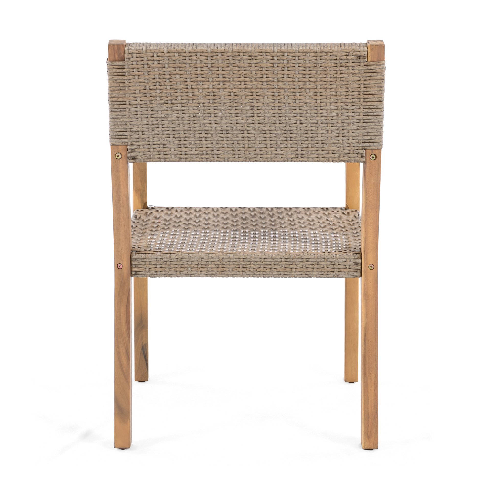 Outdoor Dining Chairs For Patios, Gardens (Set of 2) - Light Brown Multi / Light Teak - Image 8
