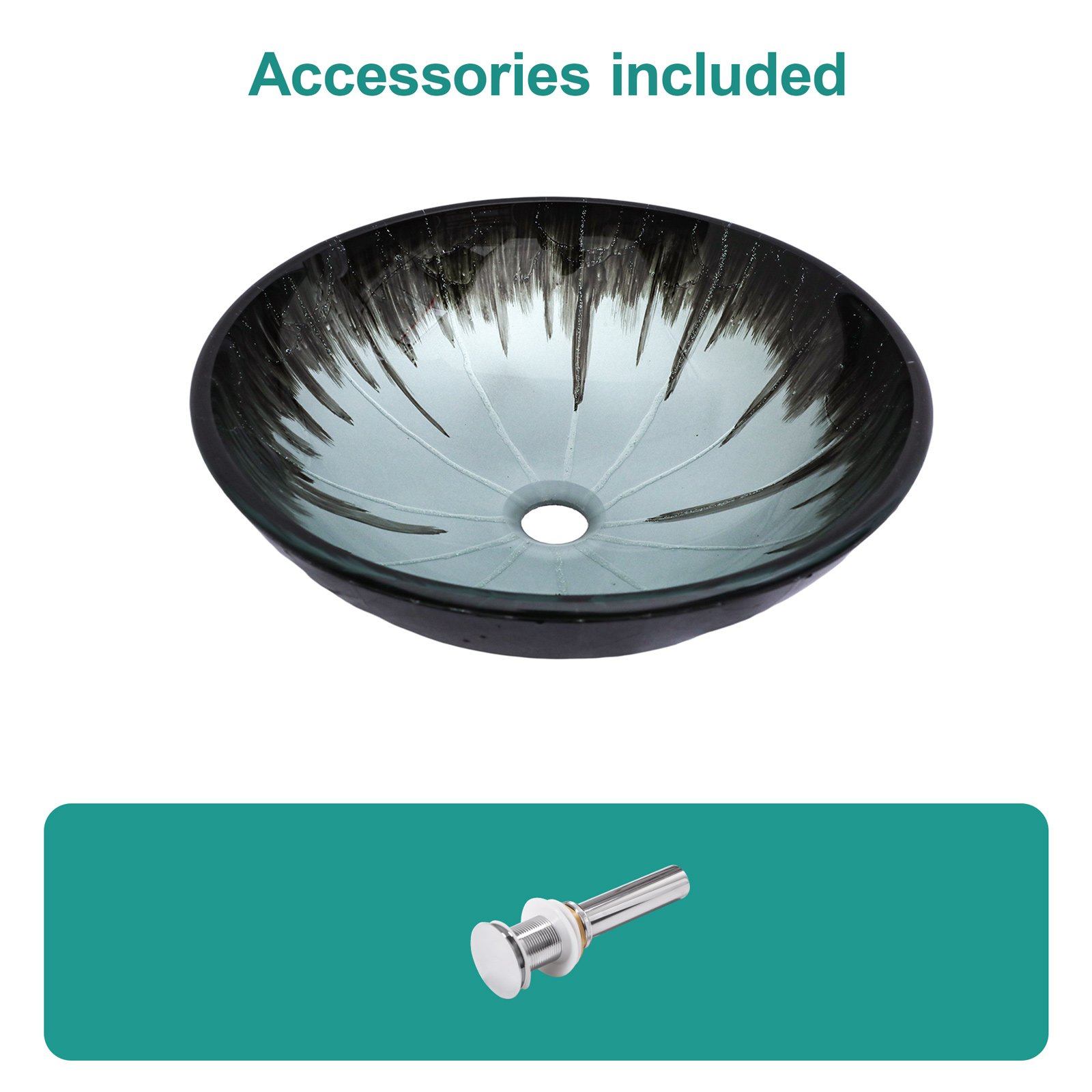 Crackle Vessel Sink With Pop Up Drain, Oval Bathroom Basin - Gray - Image 4