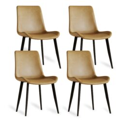Dining Chairs With Carbon Steel Legs (Set of 4) - Brown