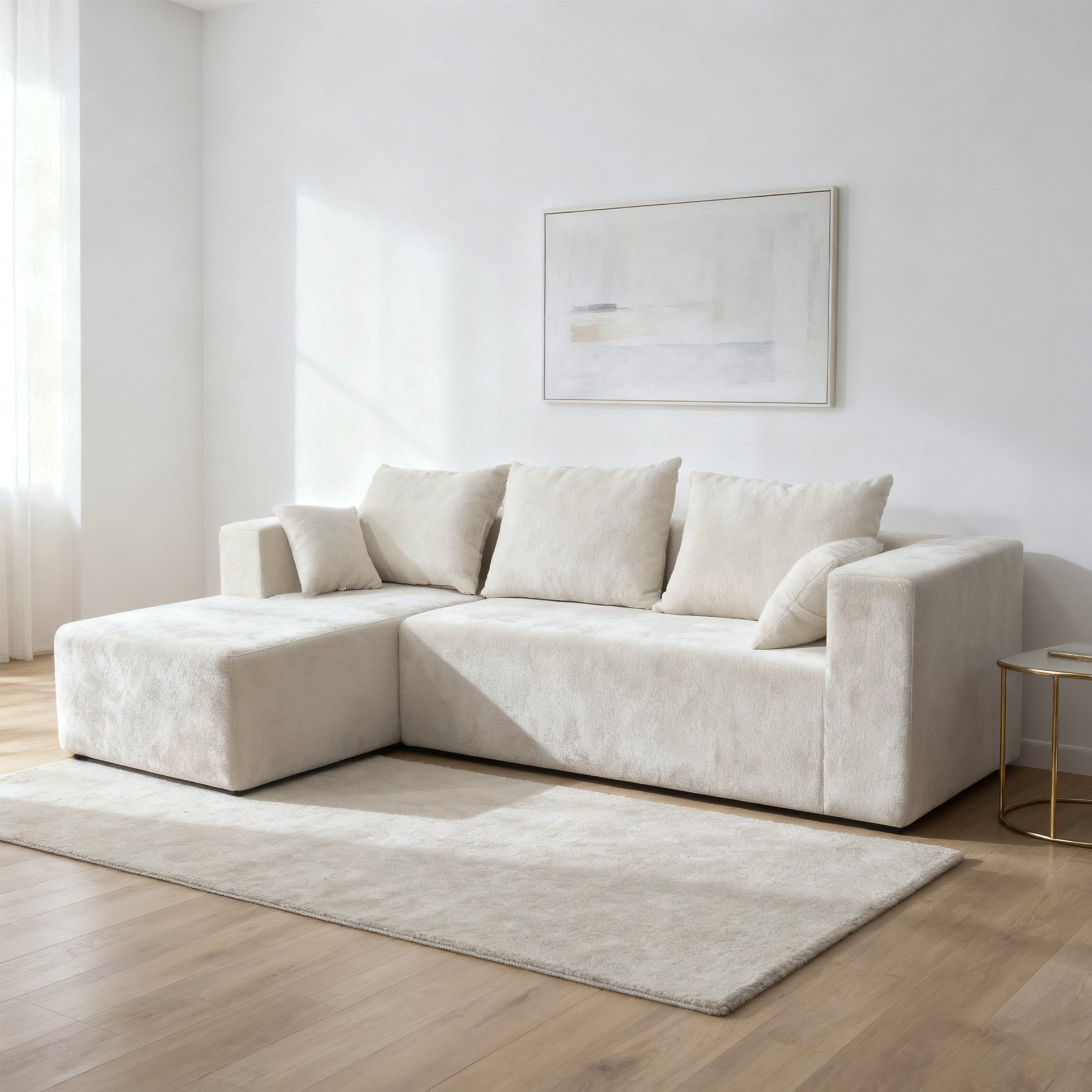 Corner Combination Sofa Sectional Couch, Modular Design For Living Spaces - Beige - Image 8