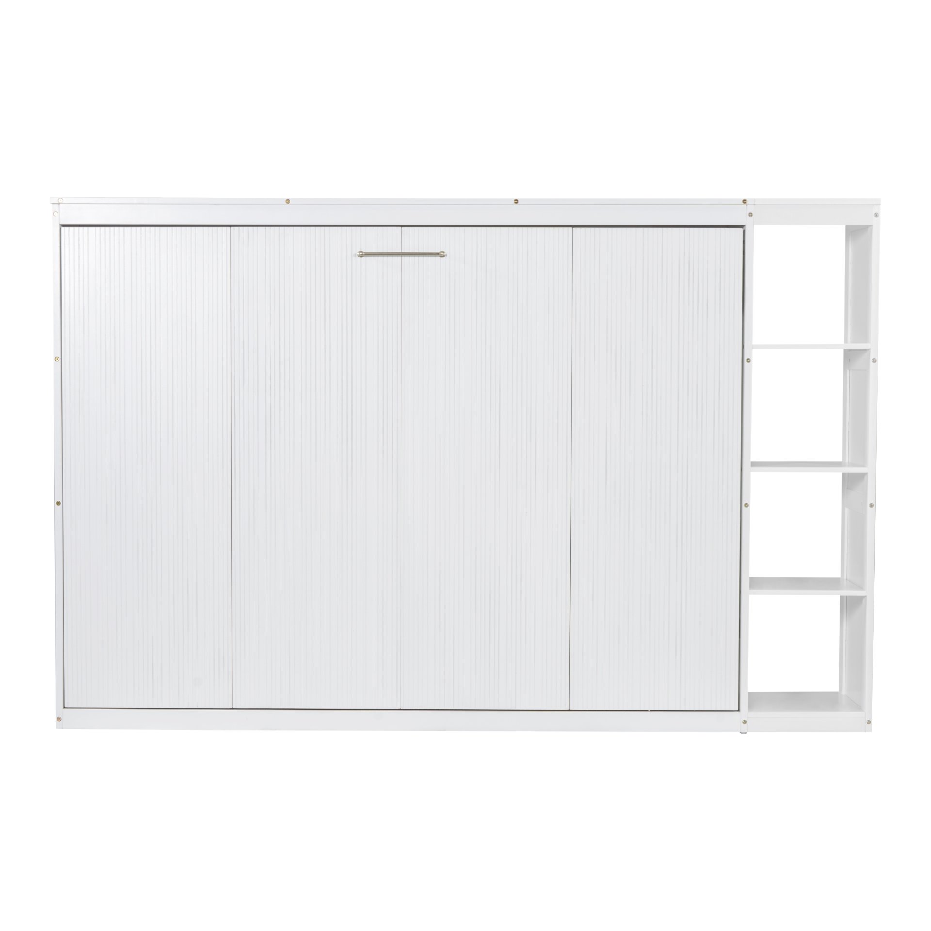 Full Size Murphy Bed With Bookshelf And Storage - White - Image 13