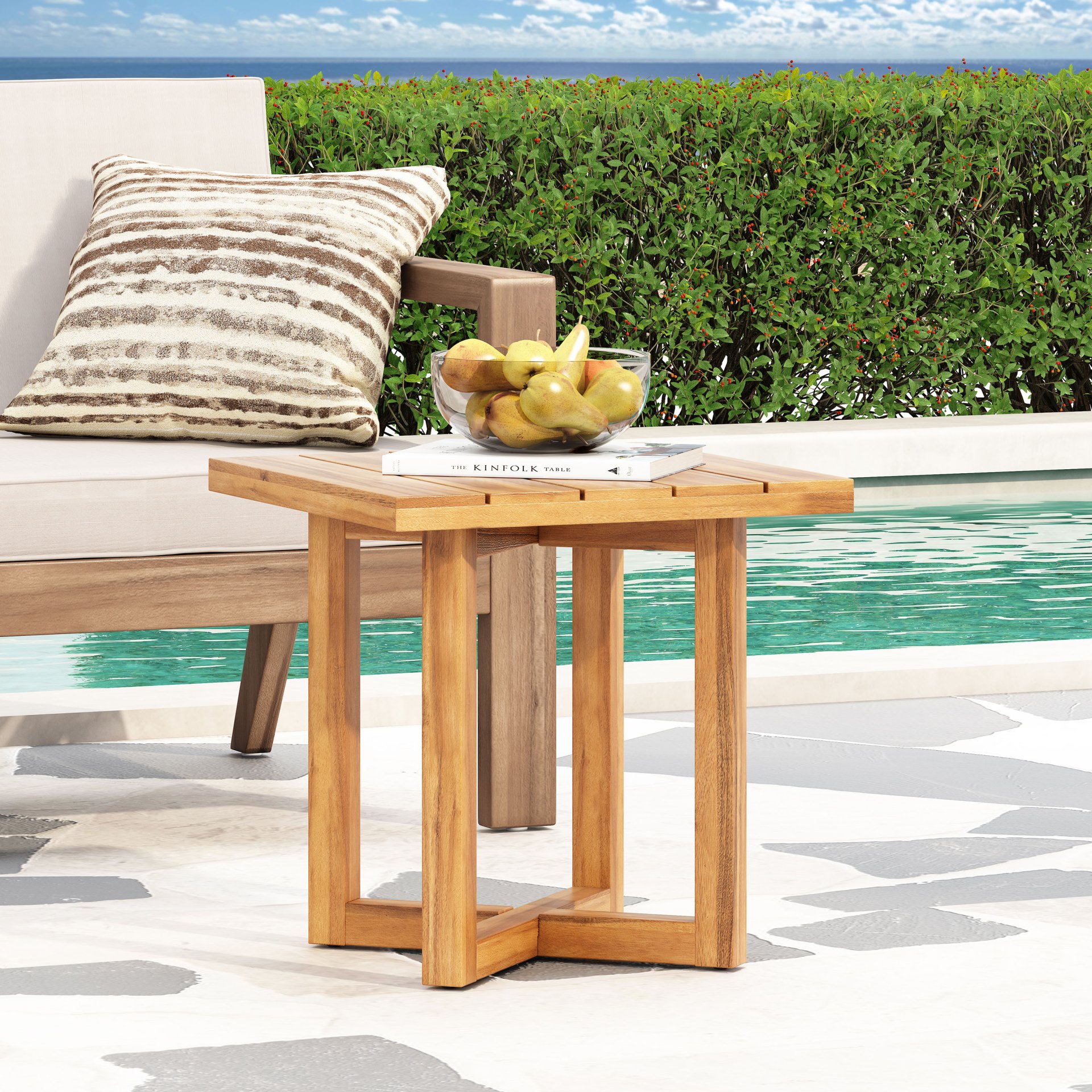 Ella - Square Side Table - Teak - Image 6