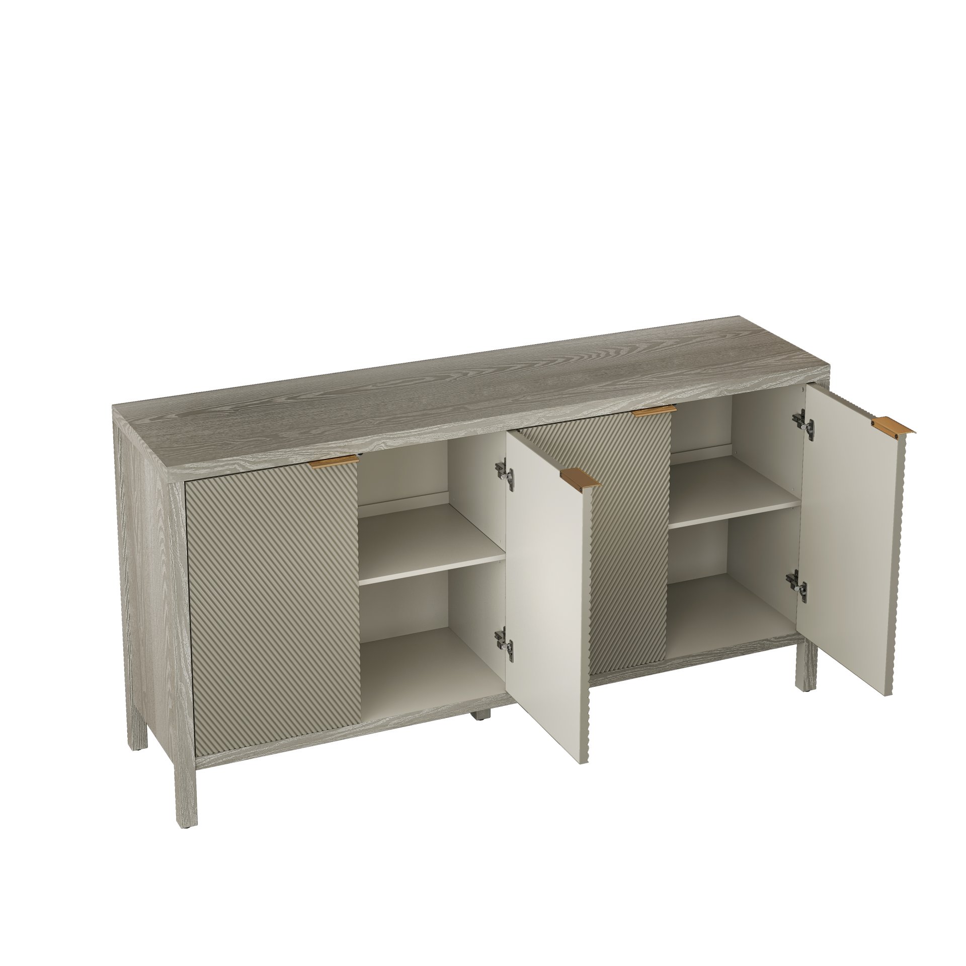 Buffet Cabinet With 4 Doors, Storage Sideboard For Living Room, Dining Room - Champagne - Image 16