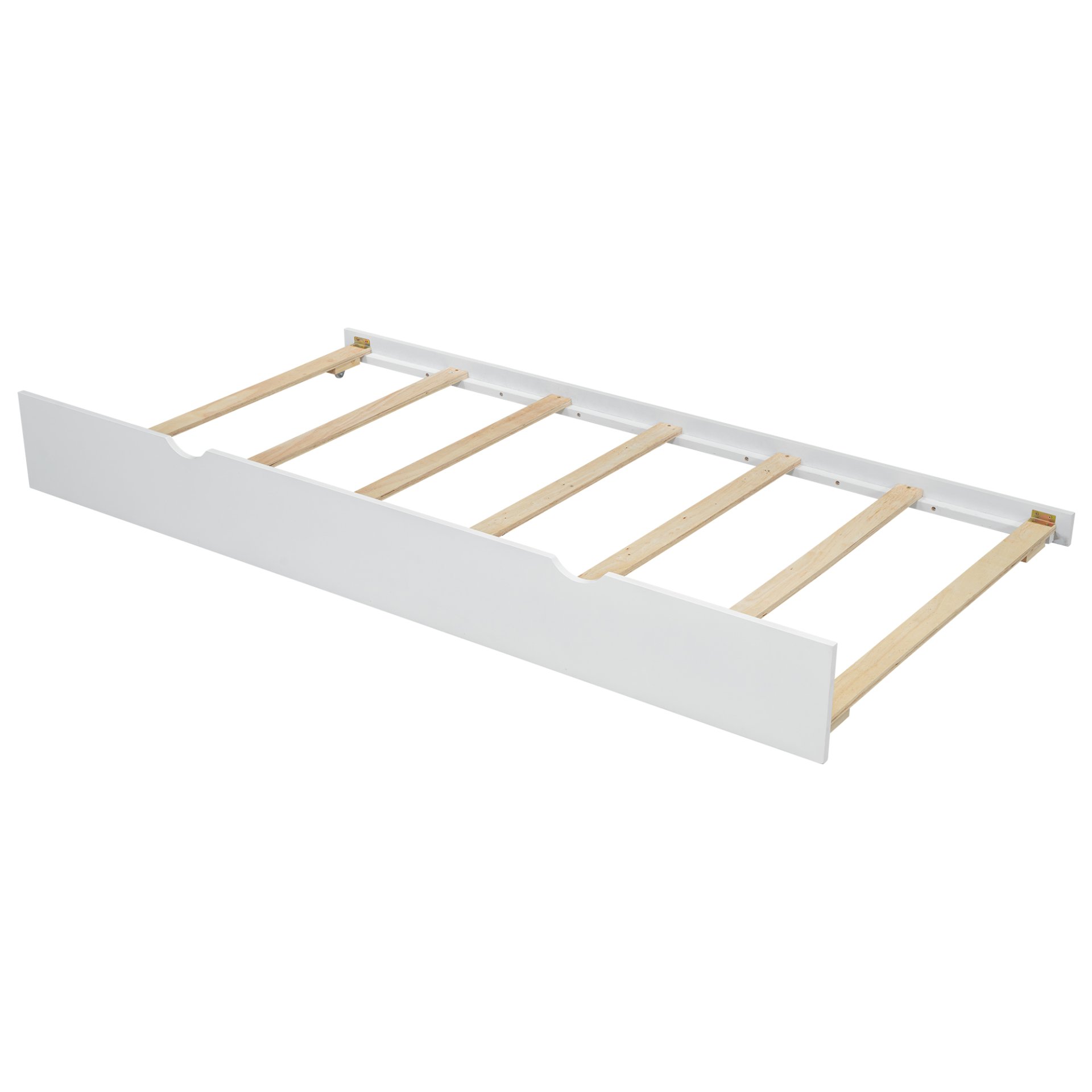 Full Size Platform Bed With Trundle, Shelves, And Storage Headboard - White - Image 11