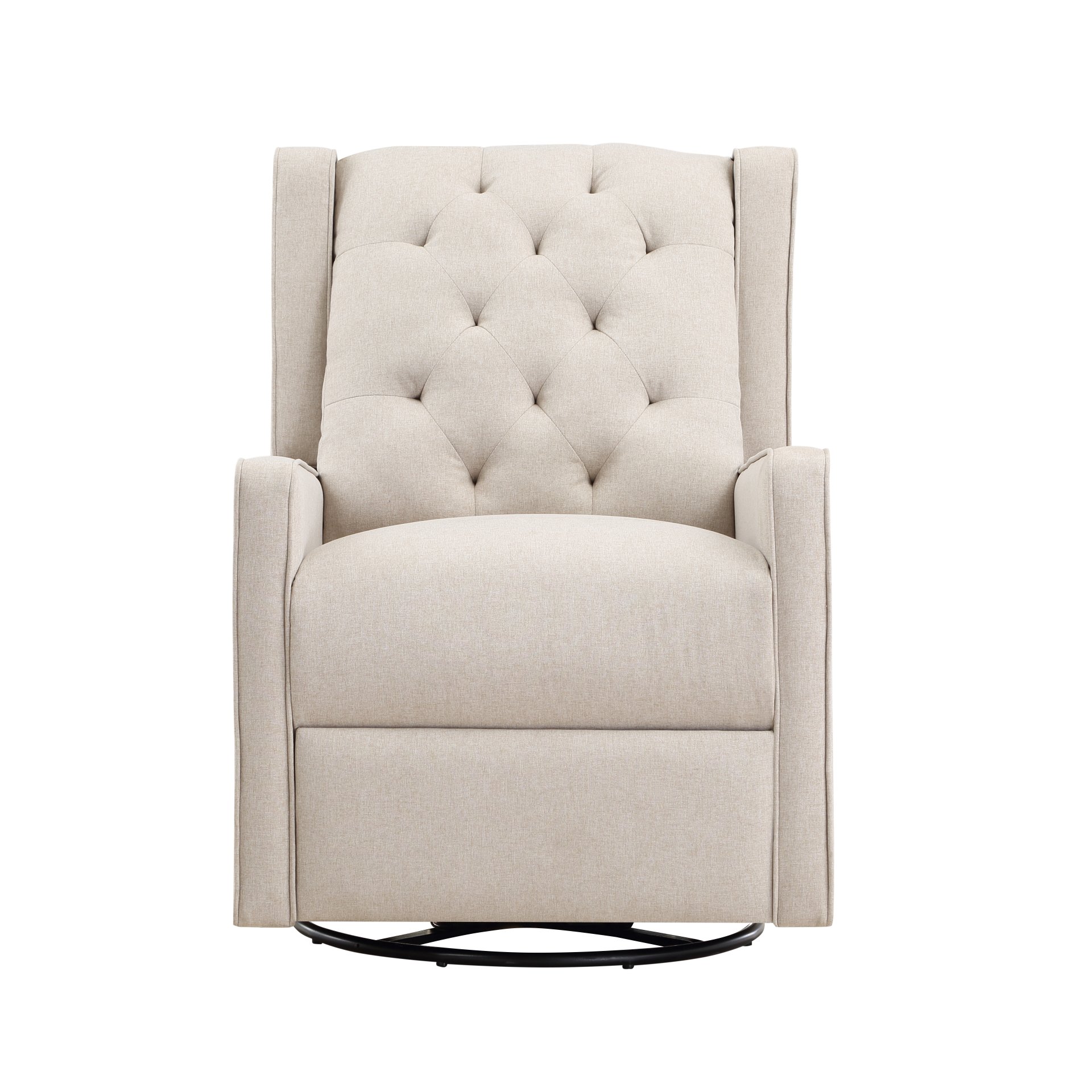 Milah - Gliding Swivel Recliner Tufted Latte - Light Coffee - Image 2