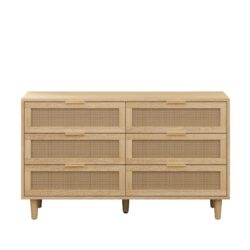 6 Drawer Storage Cabinet With For Bedroom Or Living Room - Natural