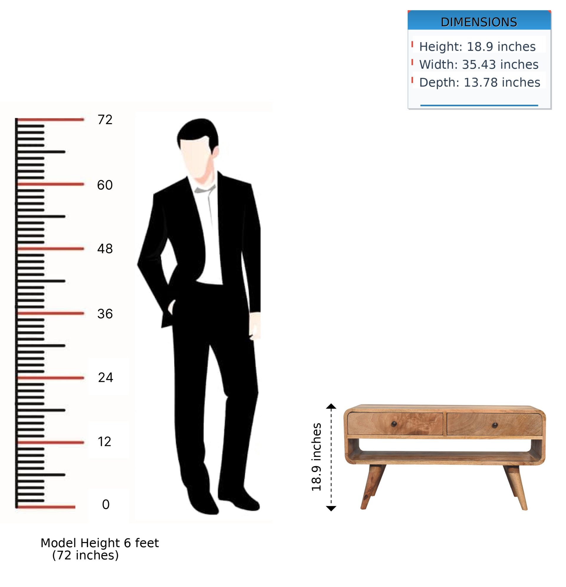 Reverse Curve Media Unit - Oak - Image 11