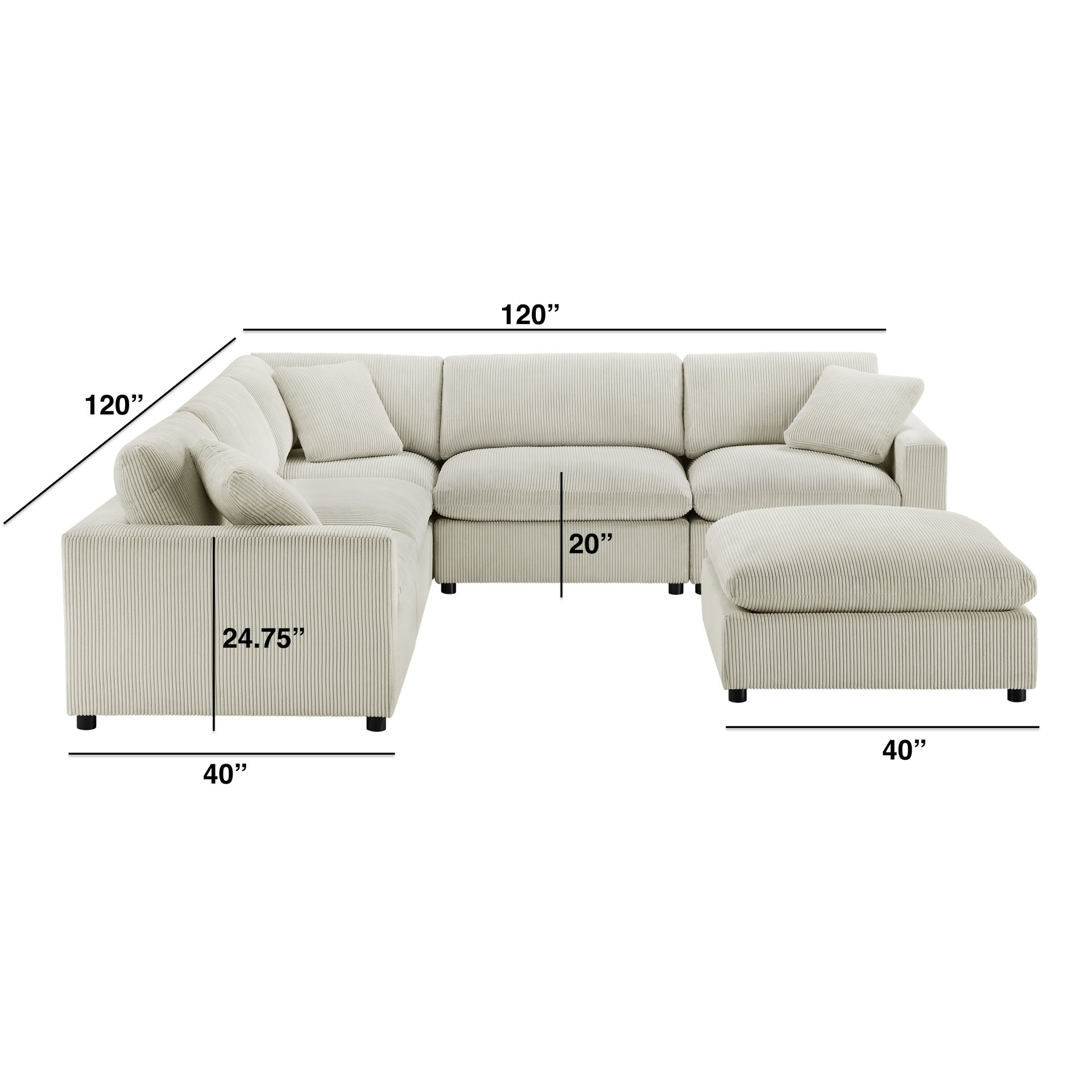 Chelsea - Modular 6 Piece Sectional - Beige - Image 19