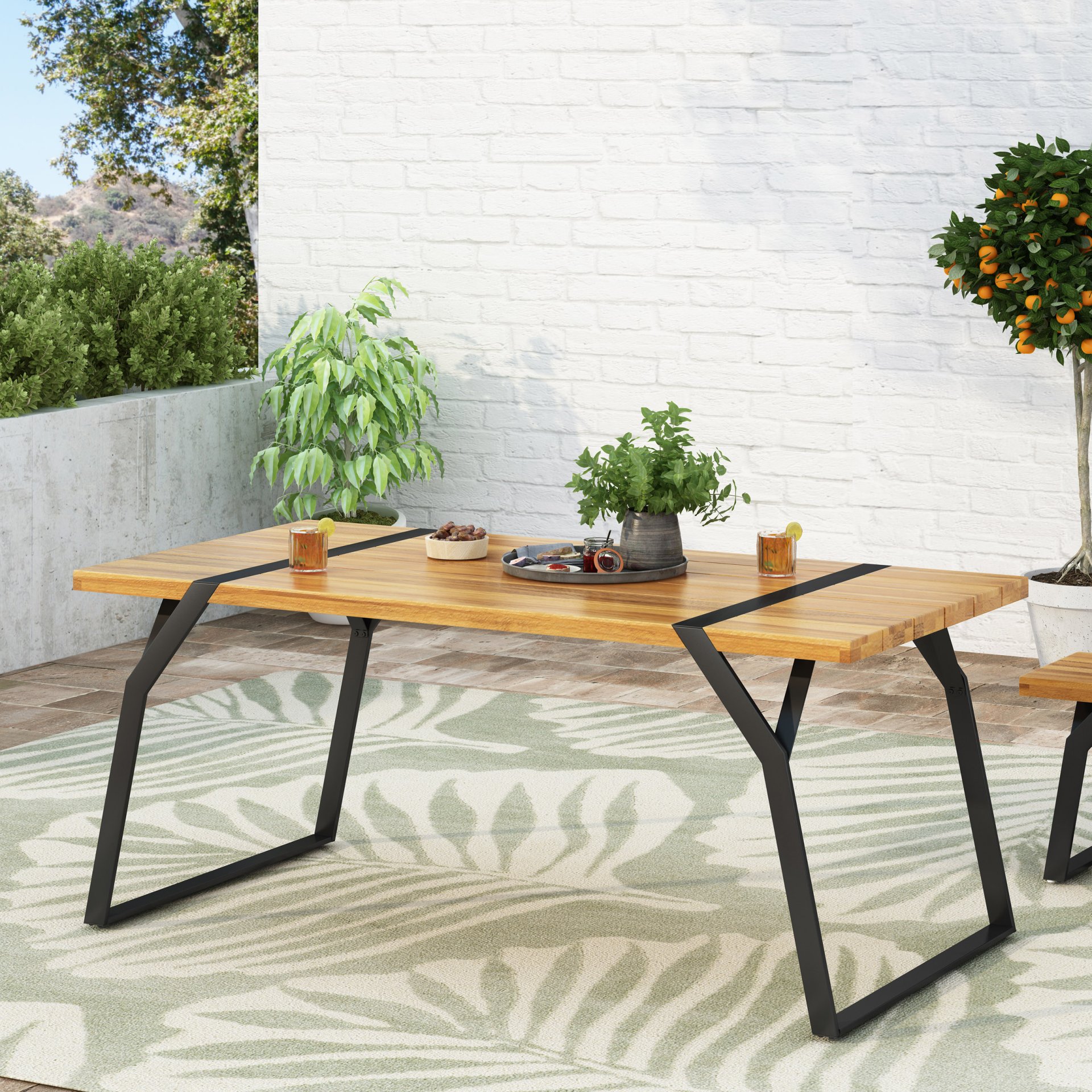 Zora - Dining Table Industrial & Iron Table - Black - Image 2