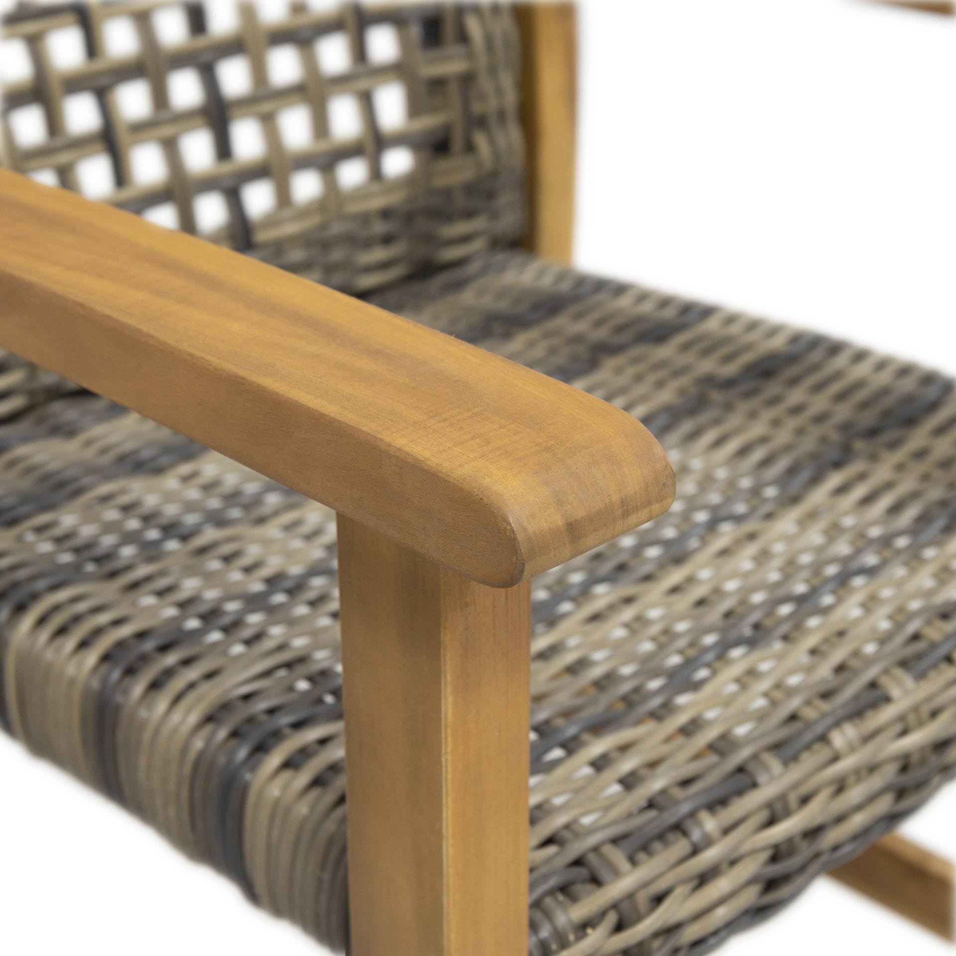 Outdoor Dining Chair (Set of 2), Teak Acacia Wood Frame - Natural Stained - Image 13
