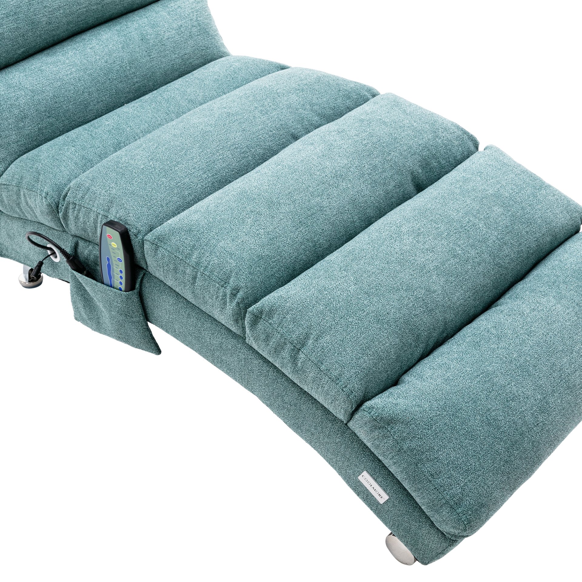 Ergonomic Electric Massage Chaise Lounge With Remote Control, 5 Modes For Relaxation - Teal - Image 22