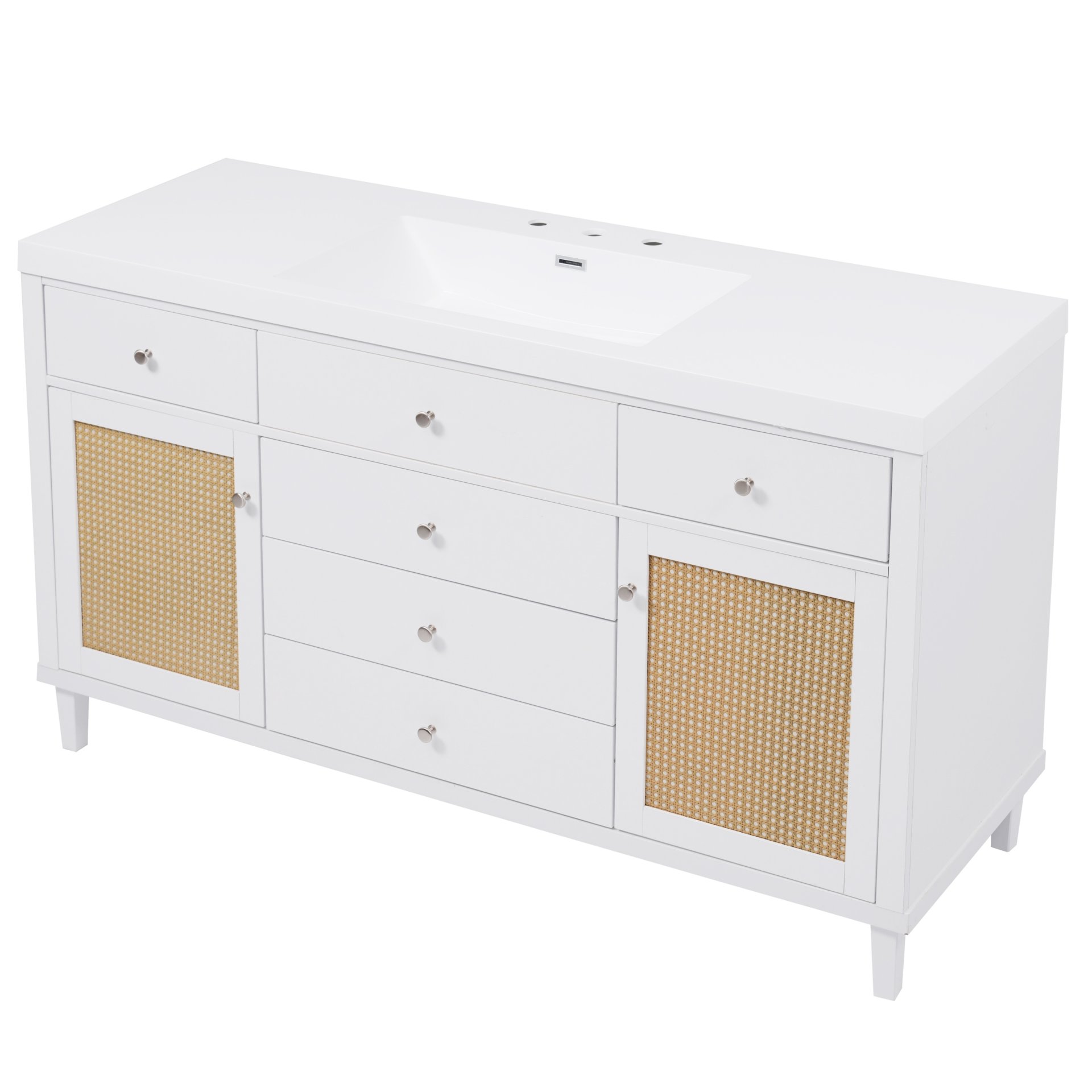 Bathroom Vanity With Sink, Soft Close Drawers - White - Image 12
