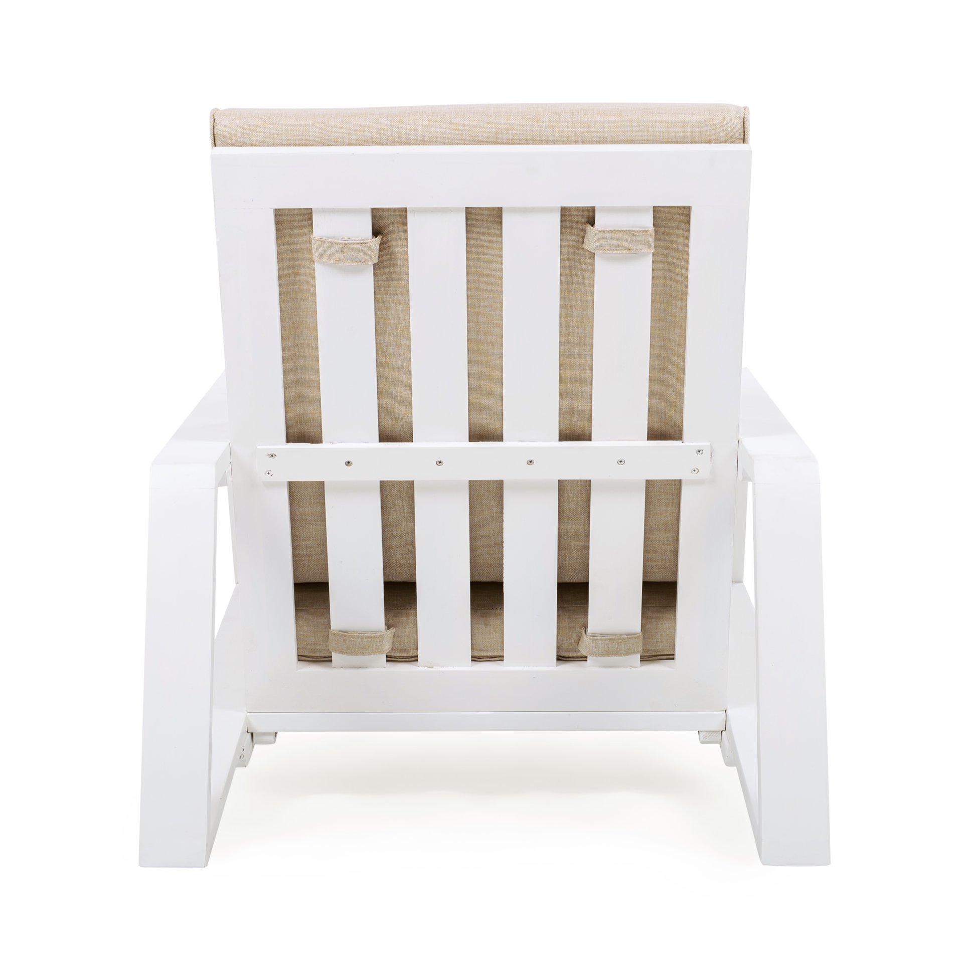 Outdoor Patio Lounge Chair - Beige / White - Image 9